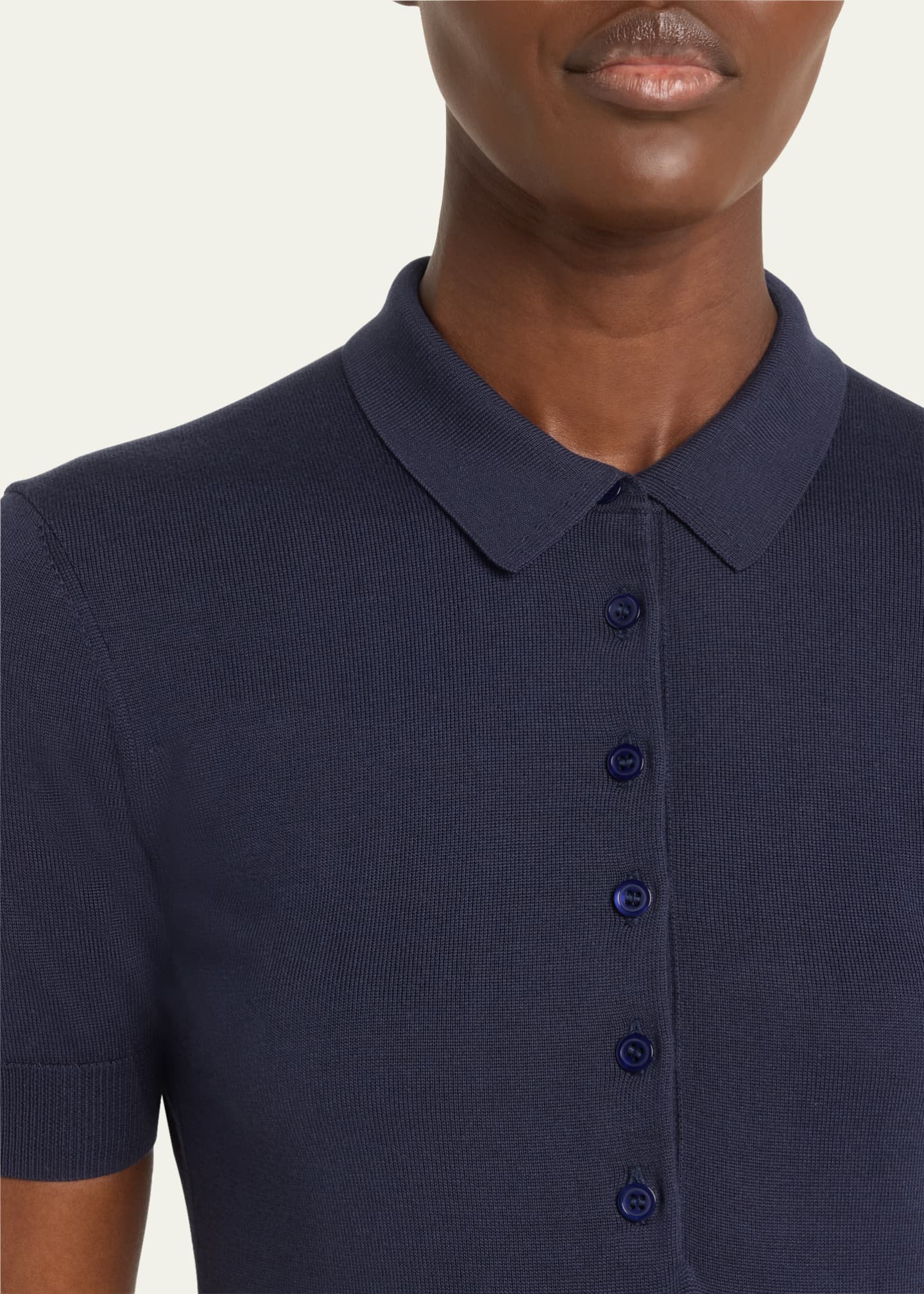 Carolina Herrera Short-Sleeve Knit Polo Shirt - Bergdorf Goodman