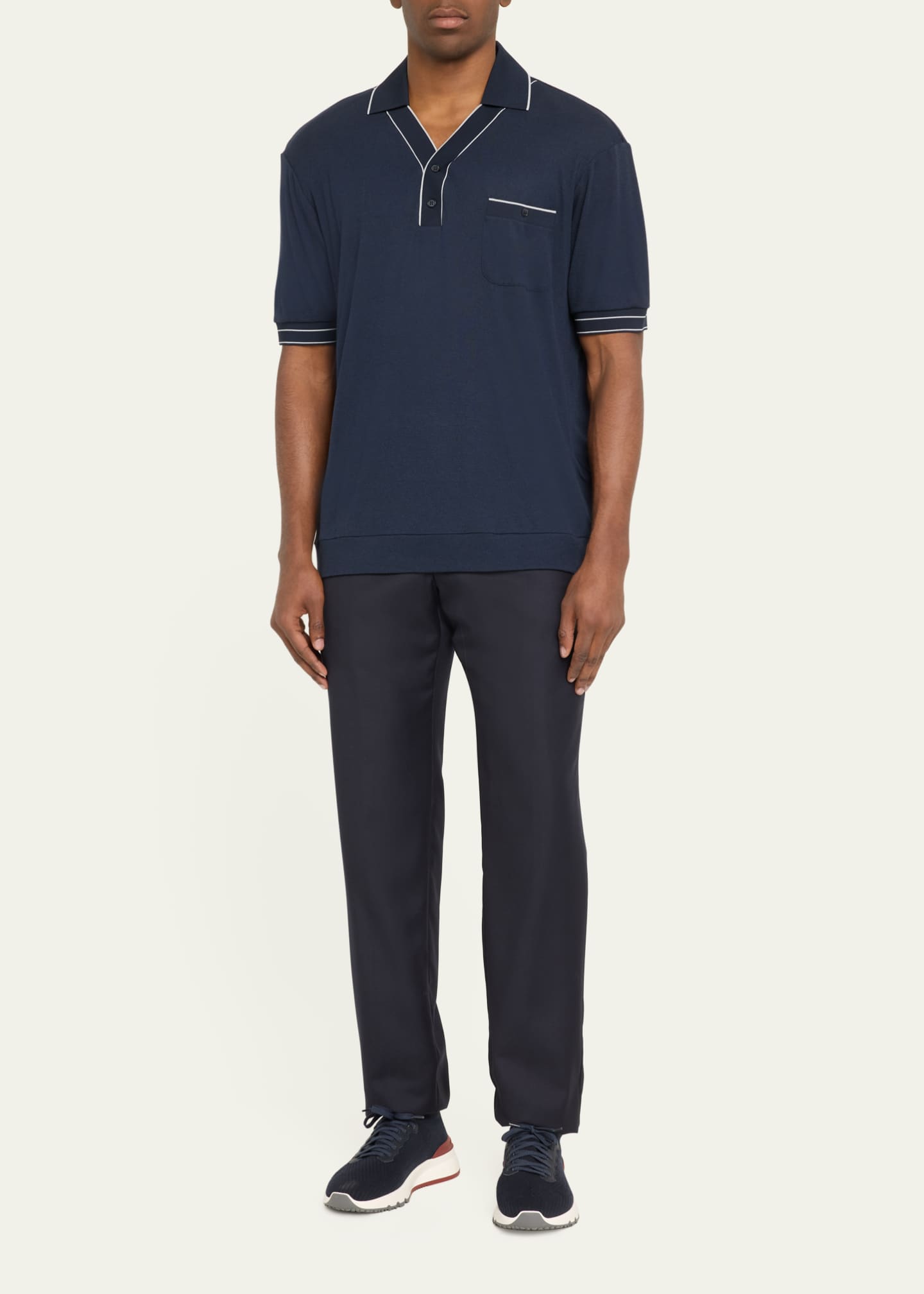 Giorgio Armani Men's Piped Polo Shirt Image 2 of 5