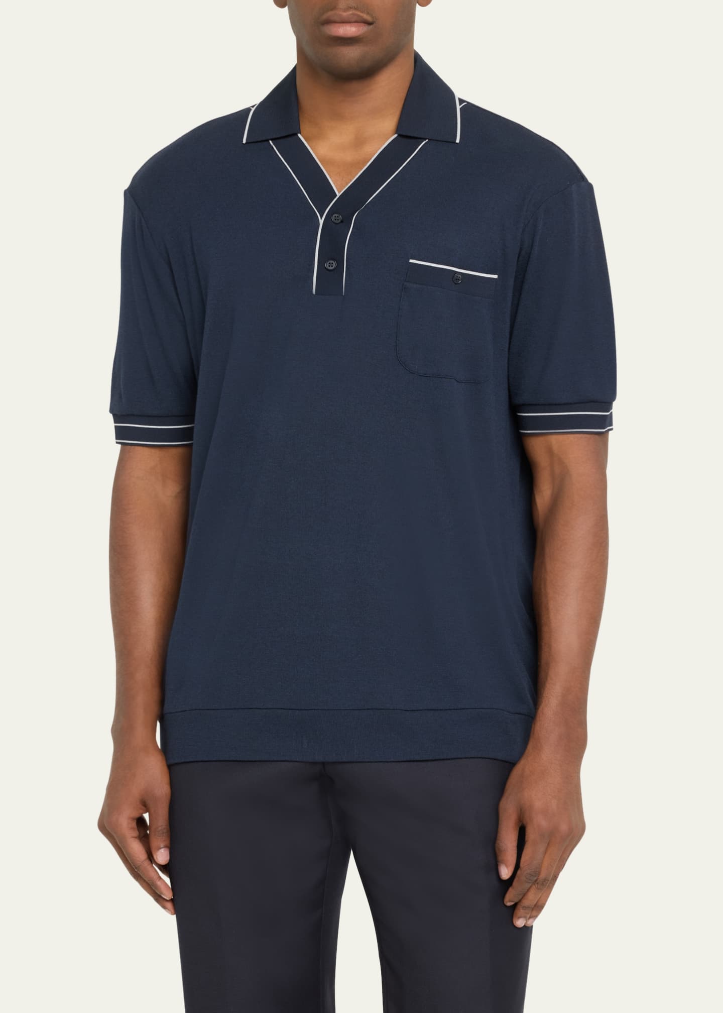 Giorgio Armani Men's Piped Polo Shirt Image 4 of 5