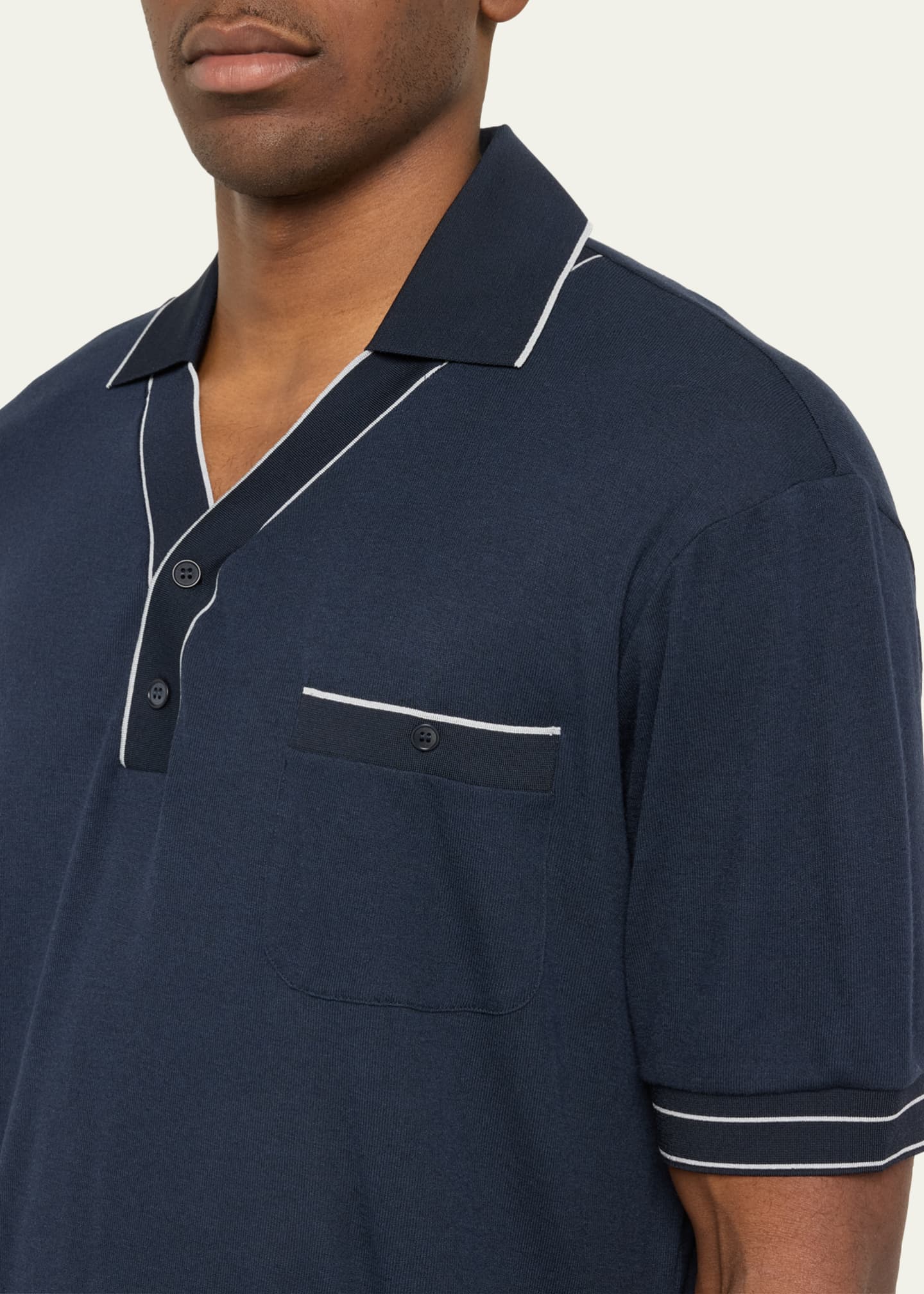 Giorgio Armani Men's Piped Polo Shirt Image 5 of 5