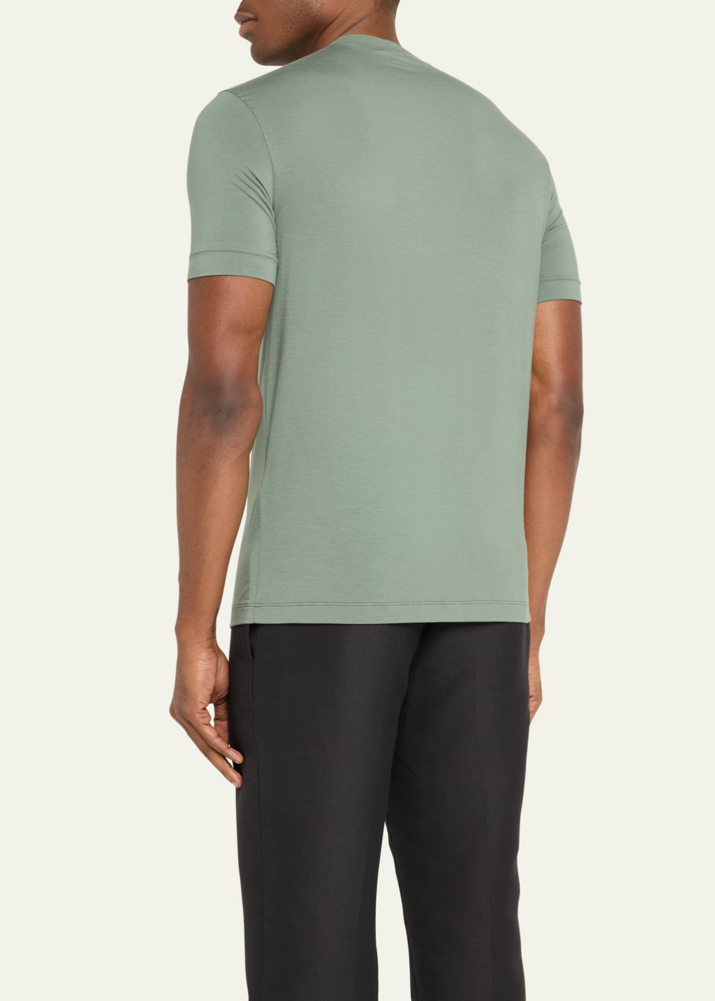 Giorgio Armani Men's Solid Jersey T-Shirt Image 3 of 4