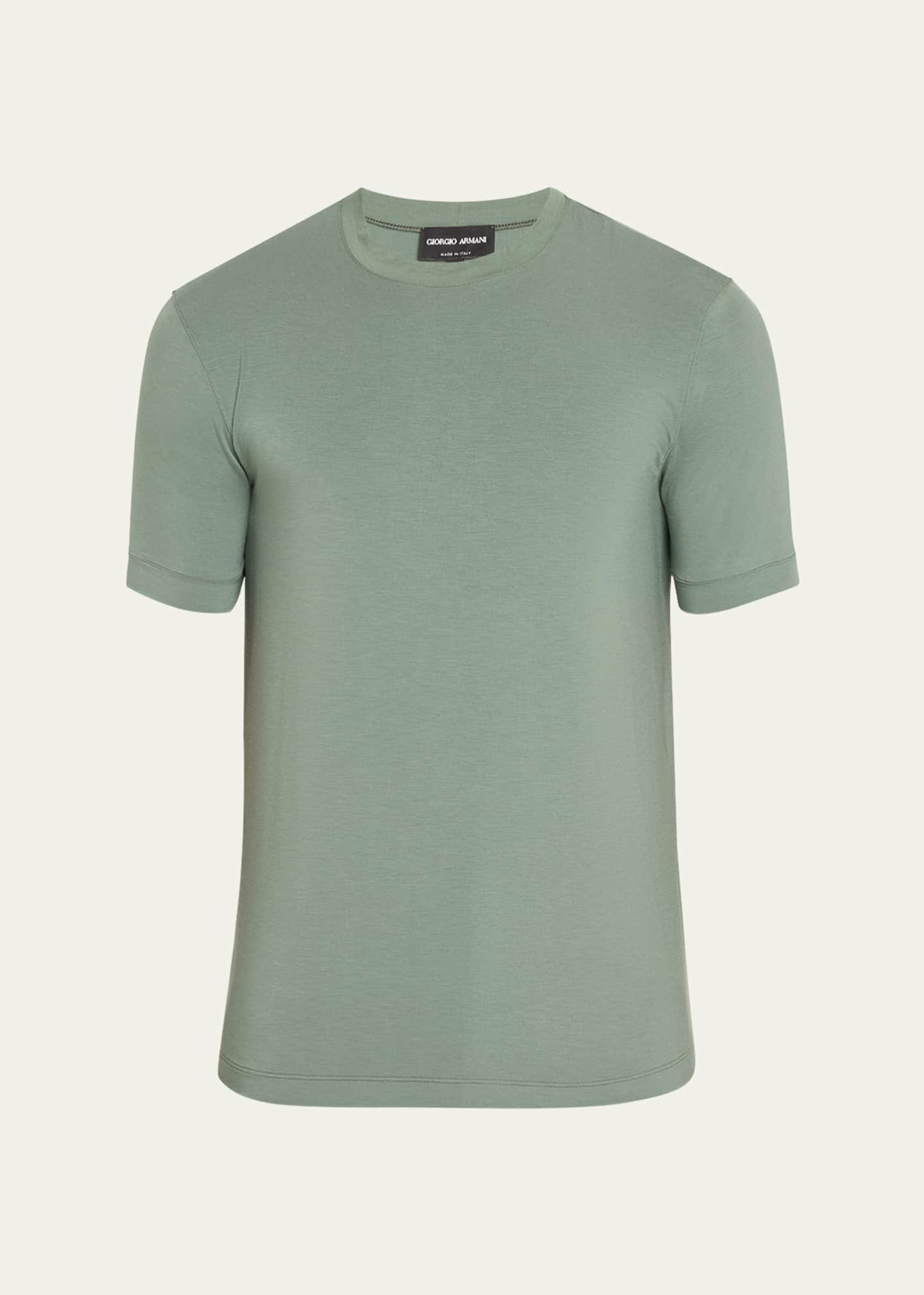 Giorgio Armani Men's Solid Jersey T-Shirt Image 1 of 4
