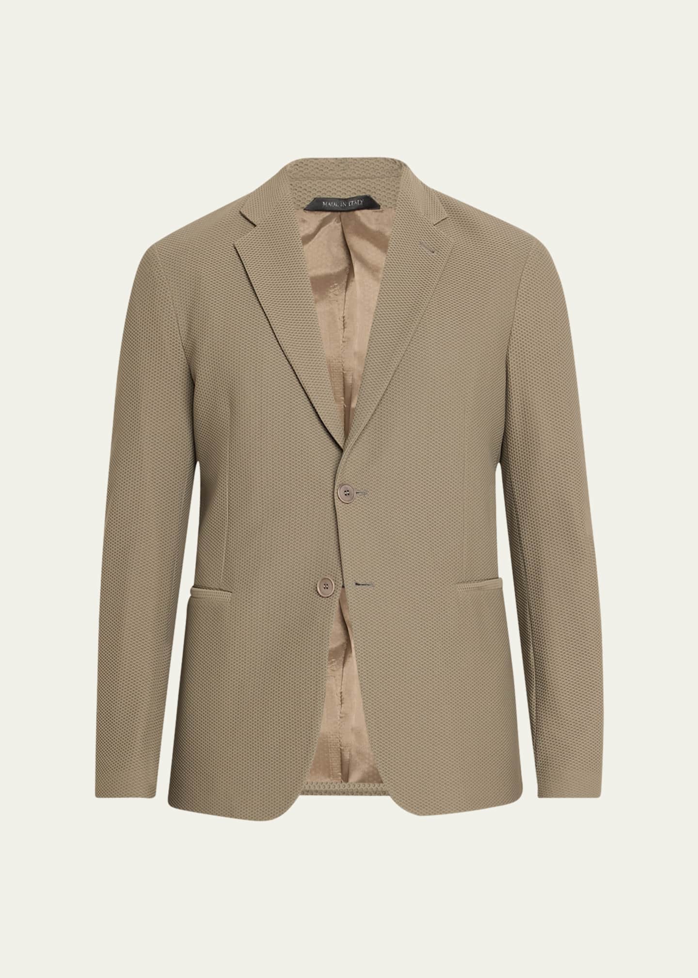 Giorgio Armani Men's Single-Breasted Rice Stitch Sport Coat Image 1 of 5