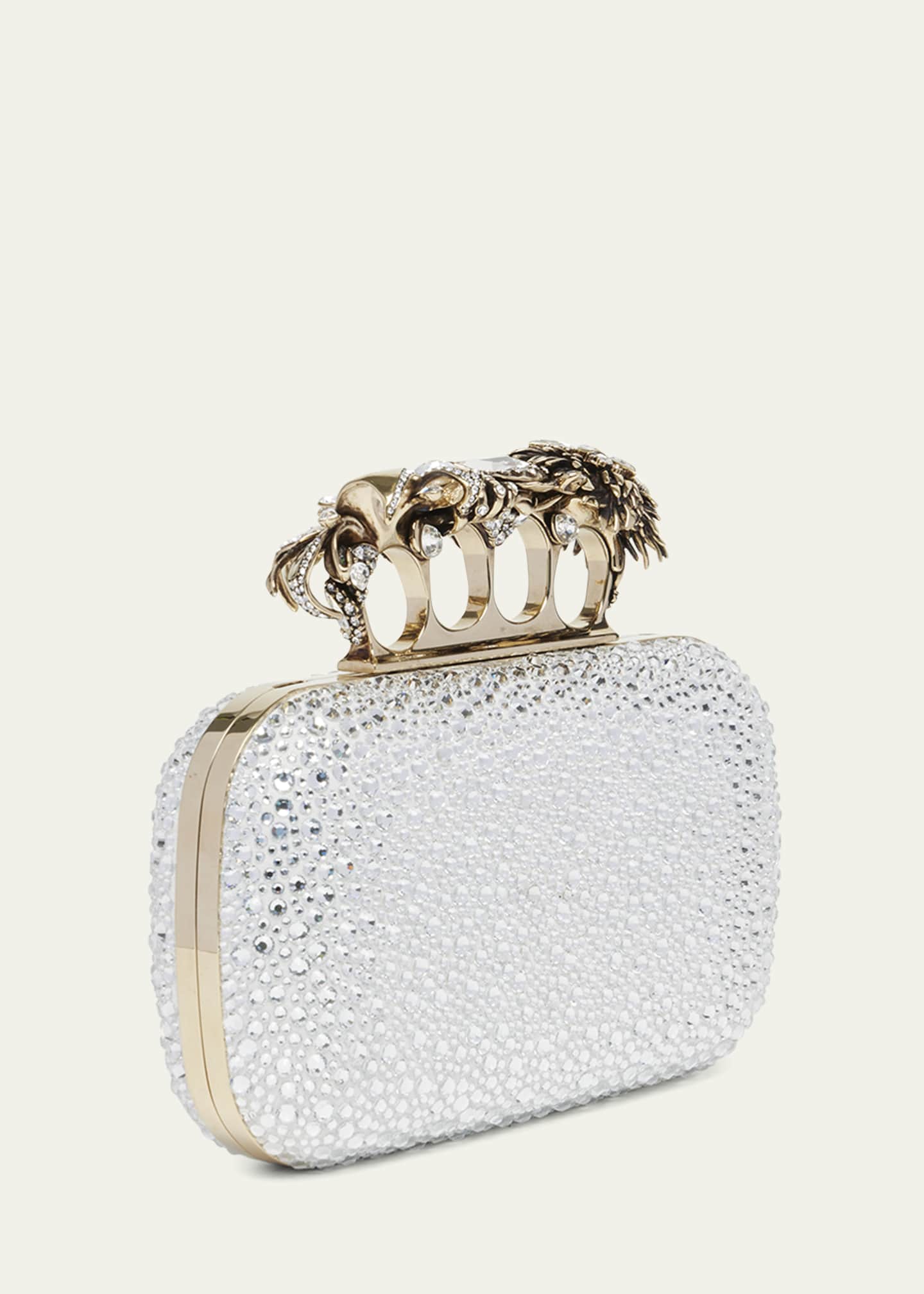 McQueen Flower Embellished Clutch Bag Image 3 of 5