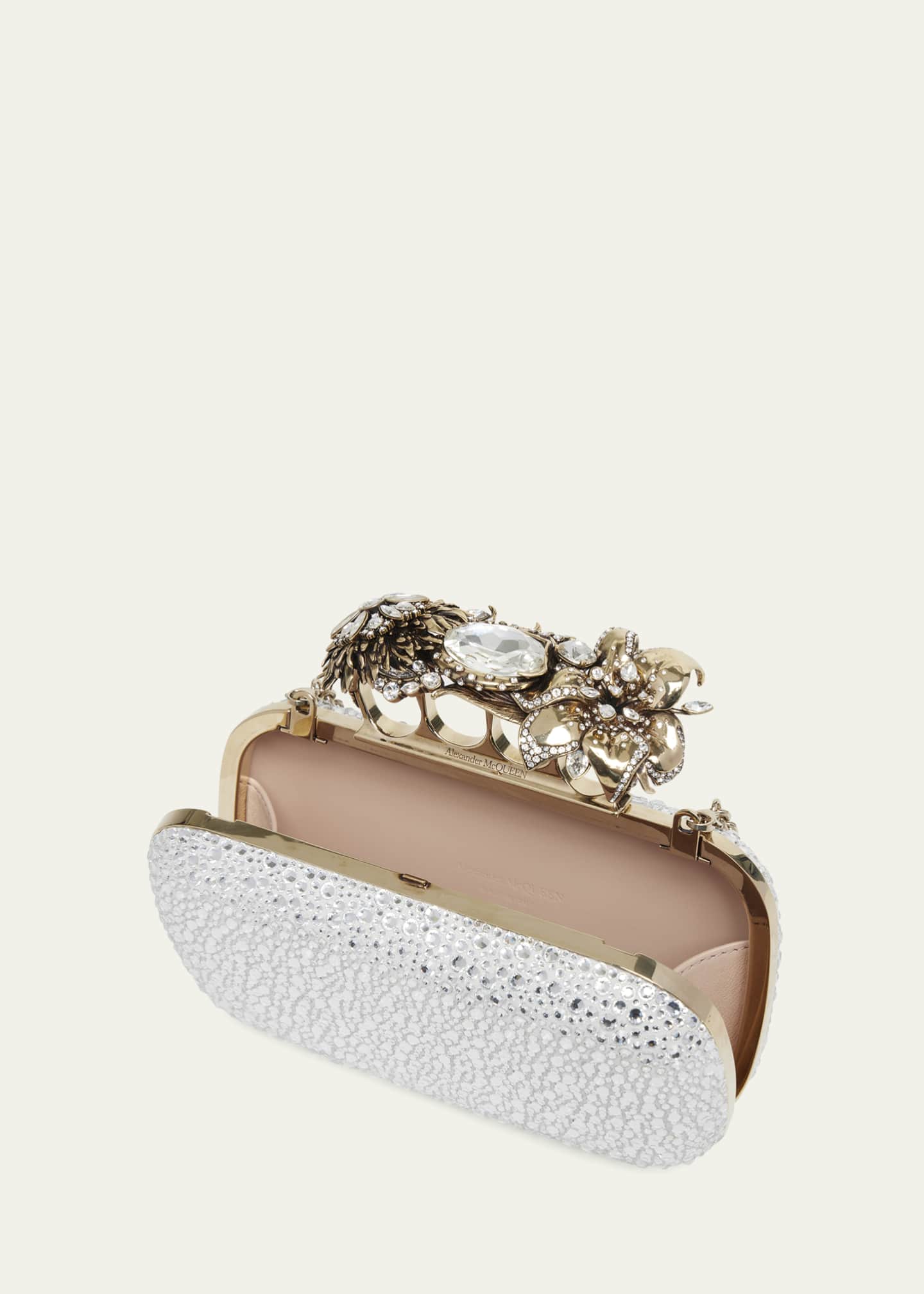 McQueen Flower Embellished Clutch Bag Image 4 of 5