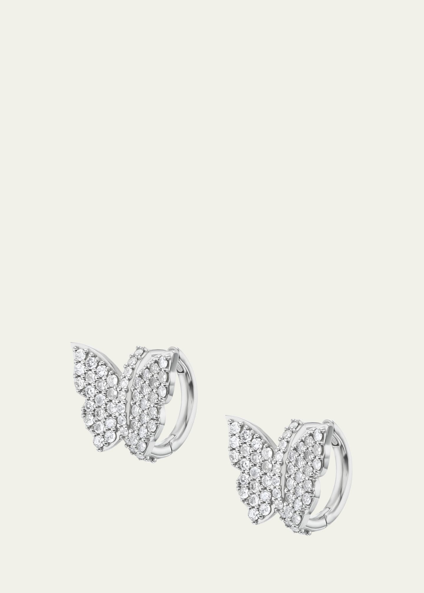 Sheryl Lowe Pave Diamond Butterfly Huggie Earrings