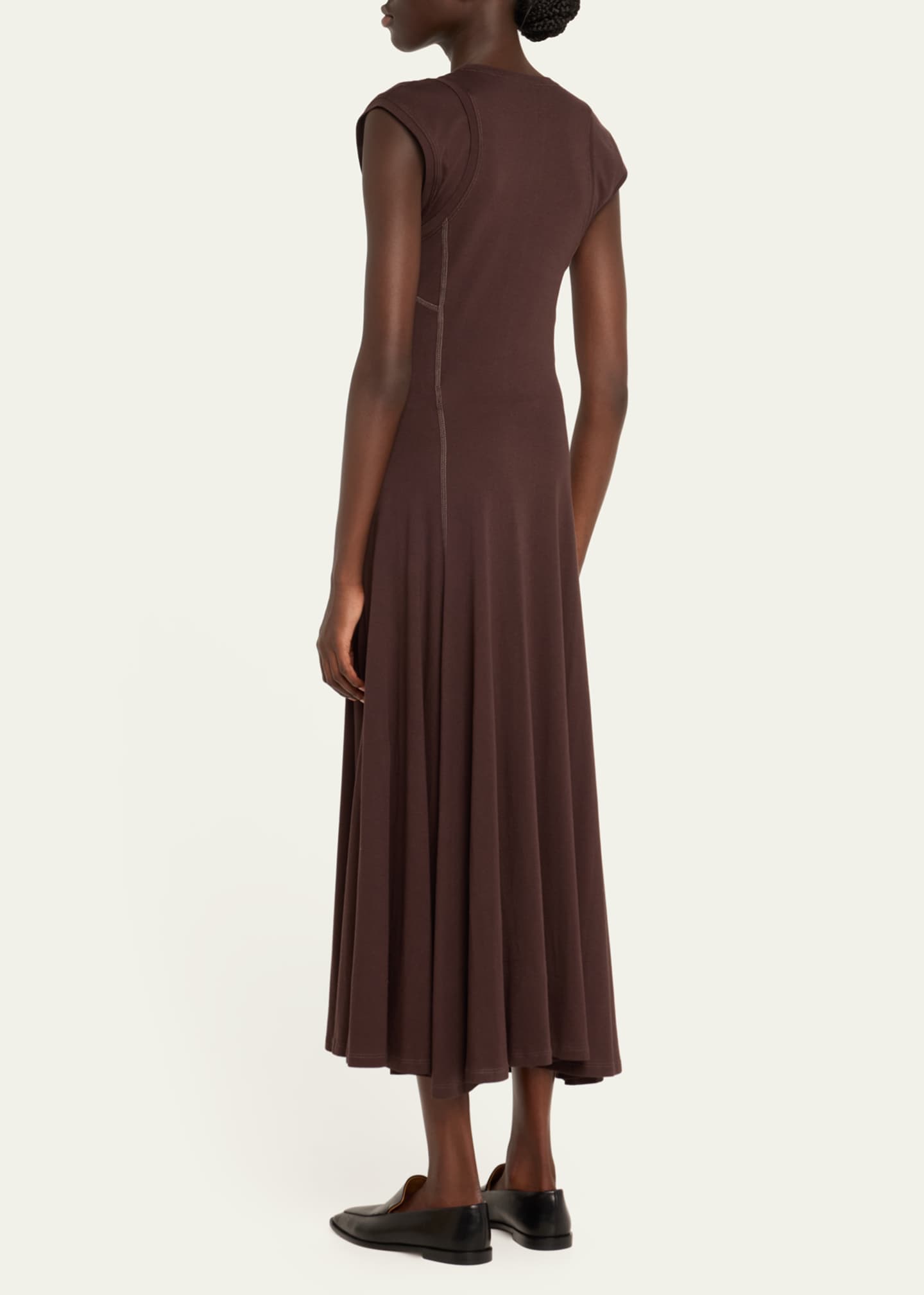 Jane Wade Cap-Sleeve Jersey Midi Dress Image 3 of 5