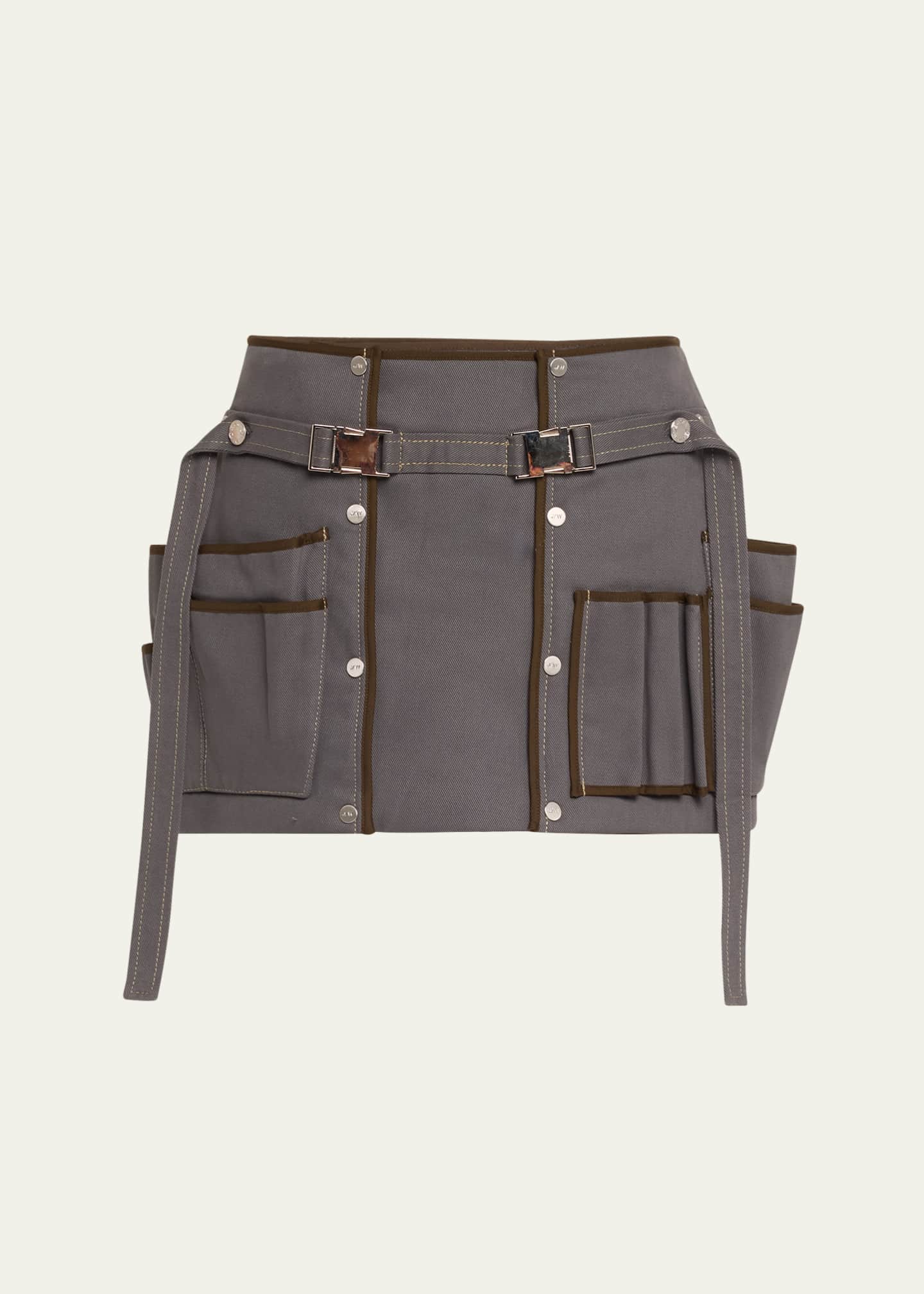 Jane Wade Denim Tool Belt Mini Skirt Charcoal