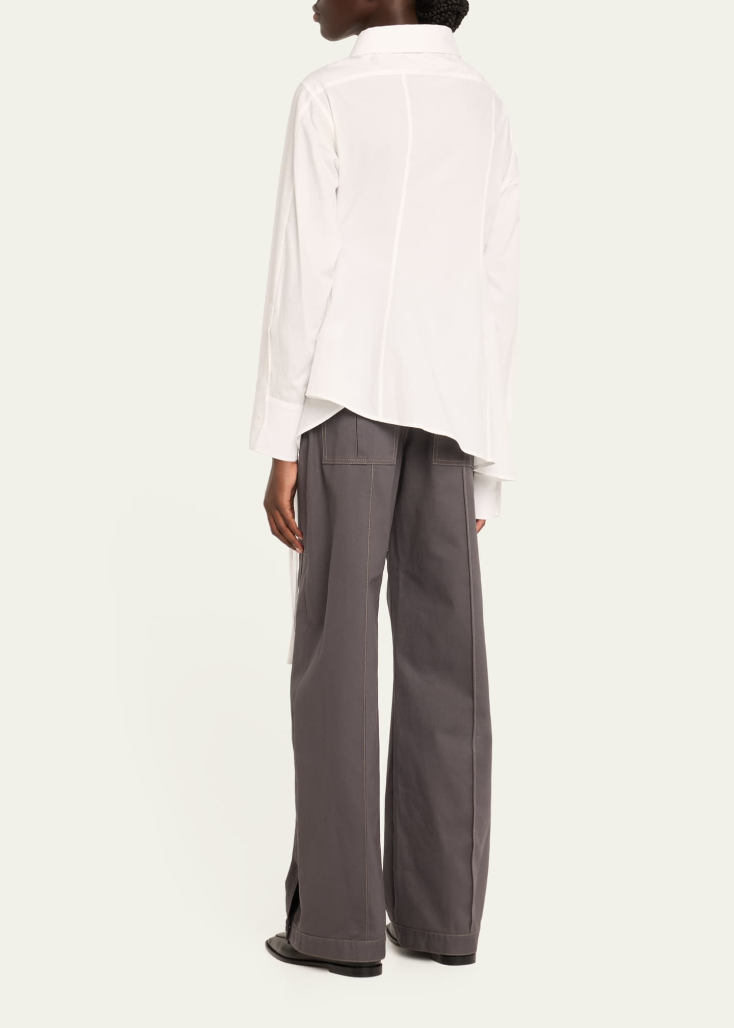 Jane Wade Fuze Long-Sleeve Poplin Wrap Shirt Image 3 of 5