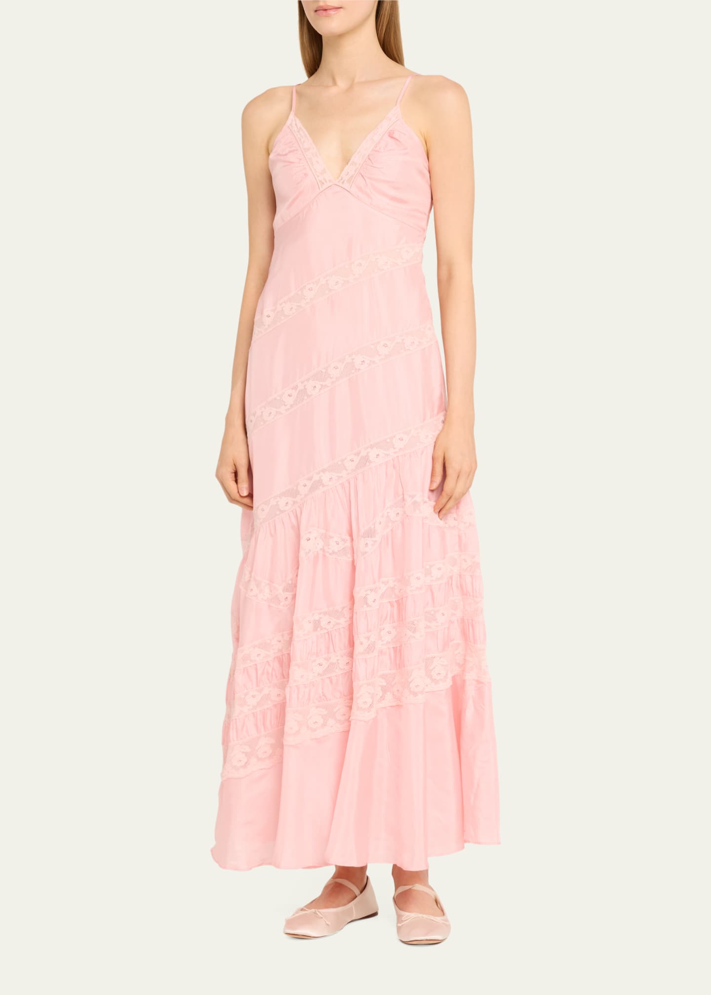 Viscose Habotai Maxi Smock Tie Dress