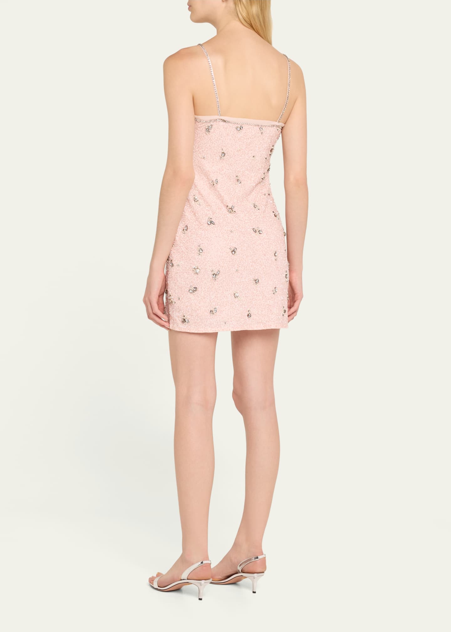 LoveShackFancy Windson Rhinestone Embellished Mini Dress