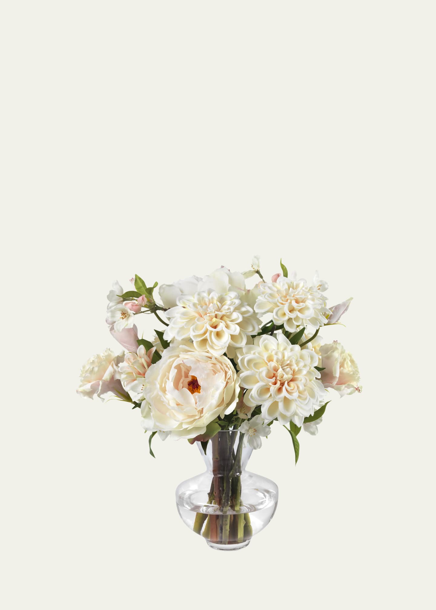 Diane James Blush Peonies, Lisianthus, and Dahlias in a Tapered Vase