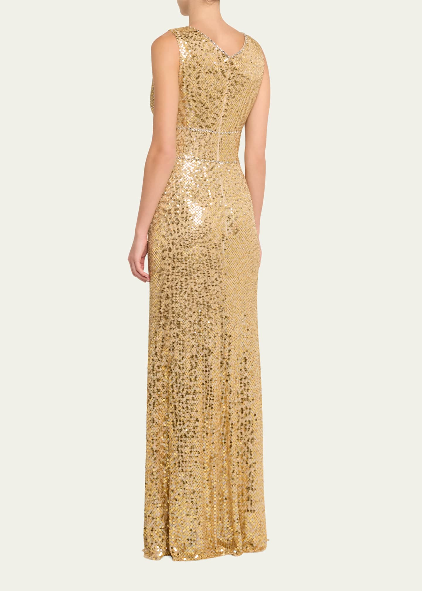 Jenny Packham Gold Sequin Dress