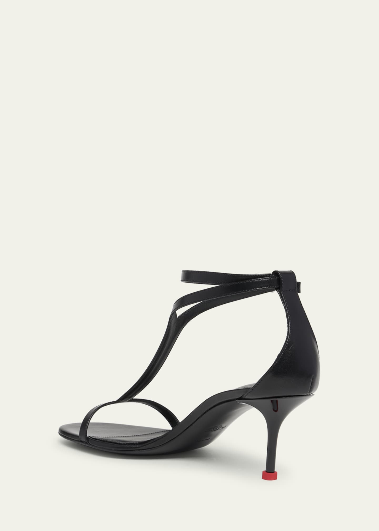 Alexander McQueen Leather T-Strap Stiletto Sandals - Bergdorf Goodman