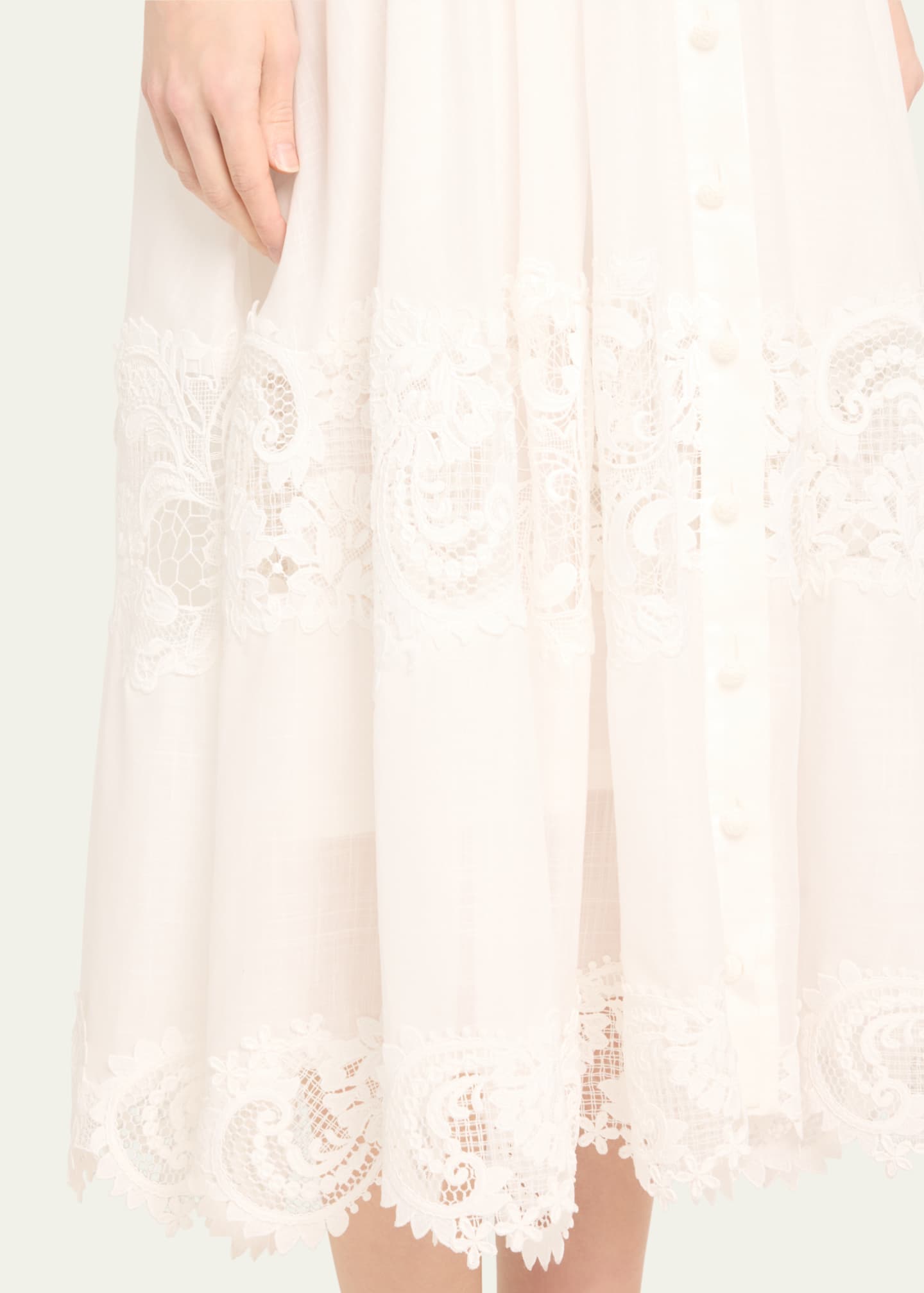 Zimmermann Pop Lace-Trim Midi Dress - Bergdorf Goodman