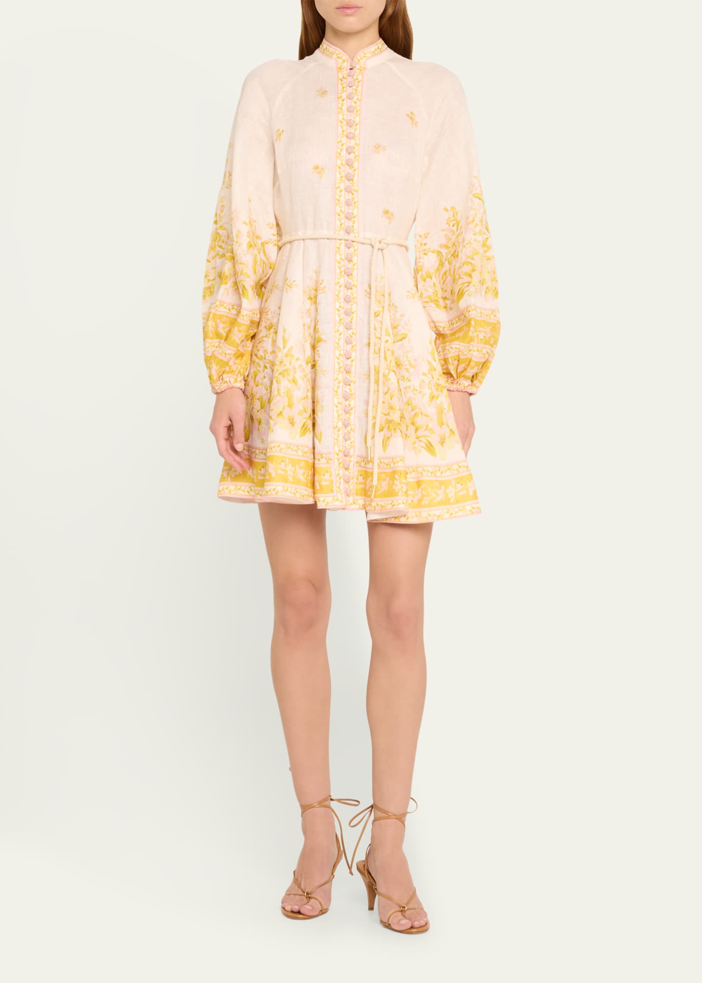 Zimmermann Golden Buttoned Mini Dress