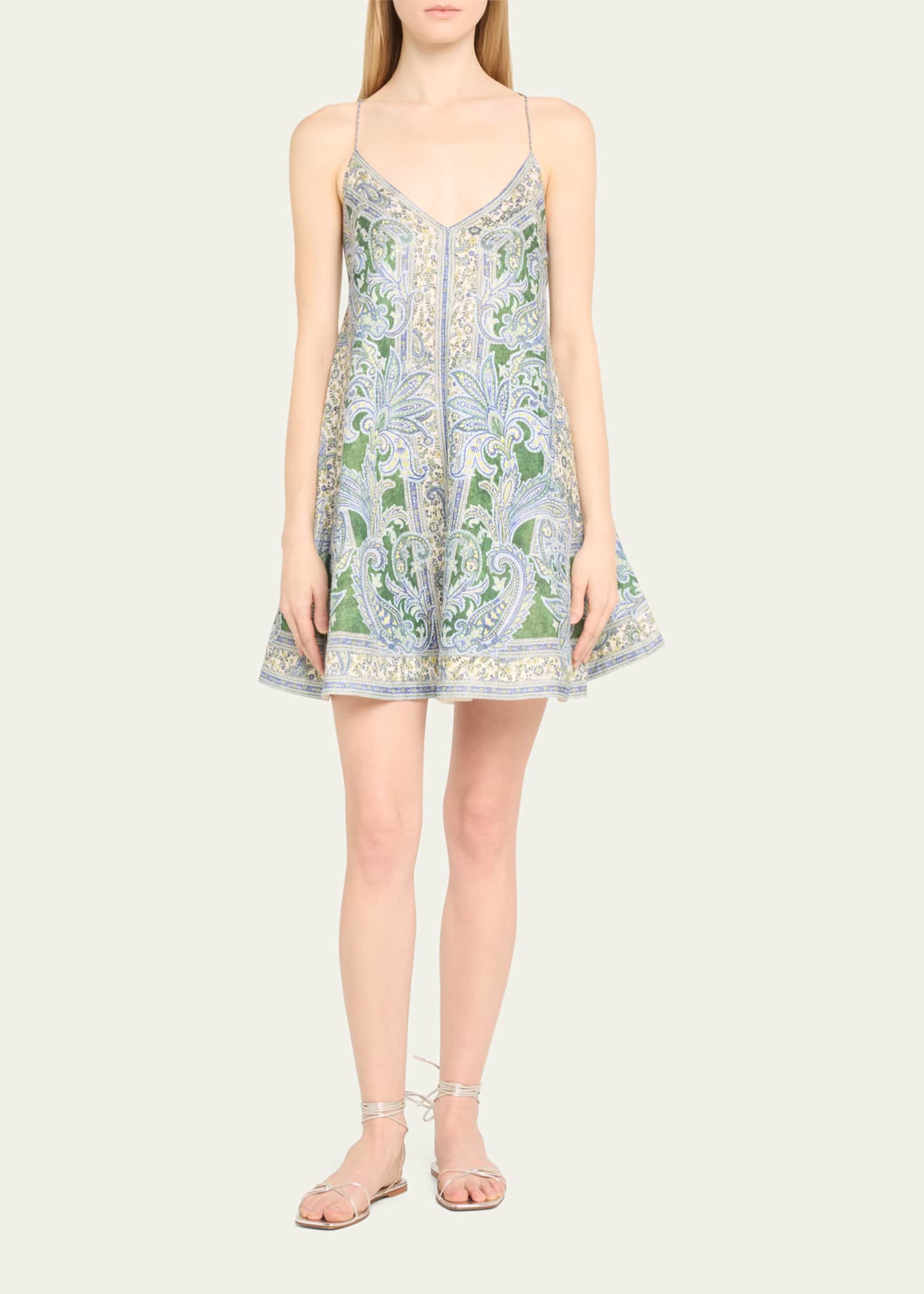 Zimmermann Ottie Plunge Mini Dress