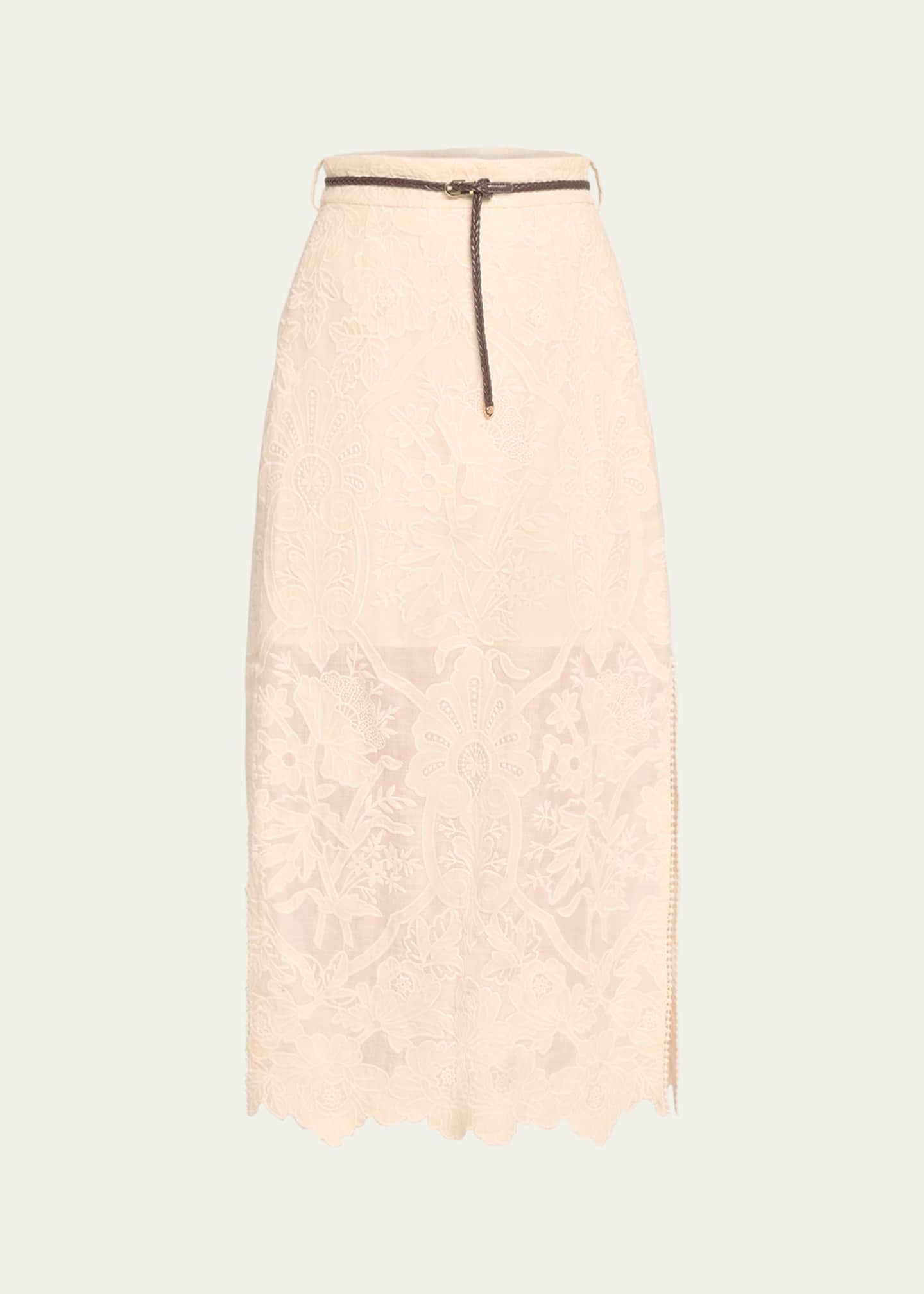 Zimmermann embroidered skirt on sale