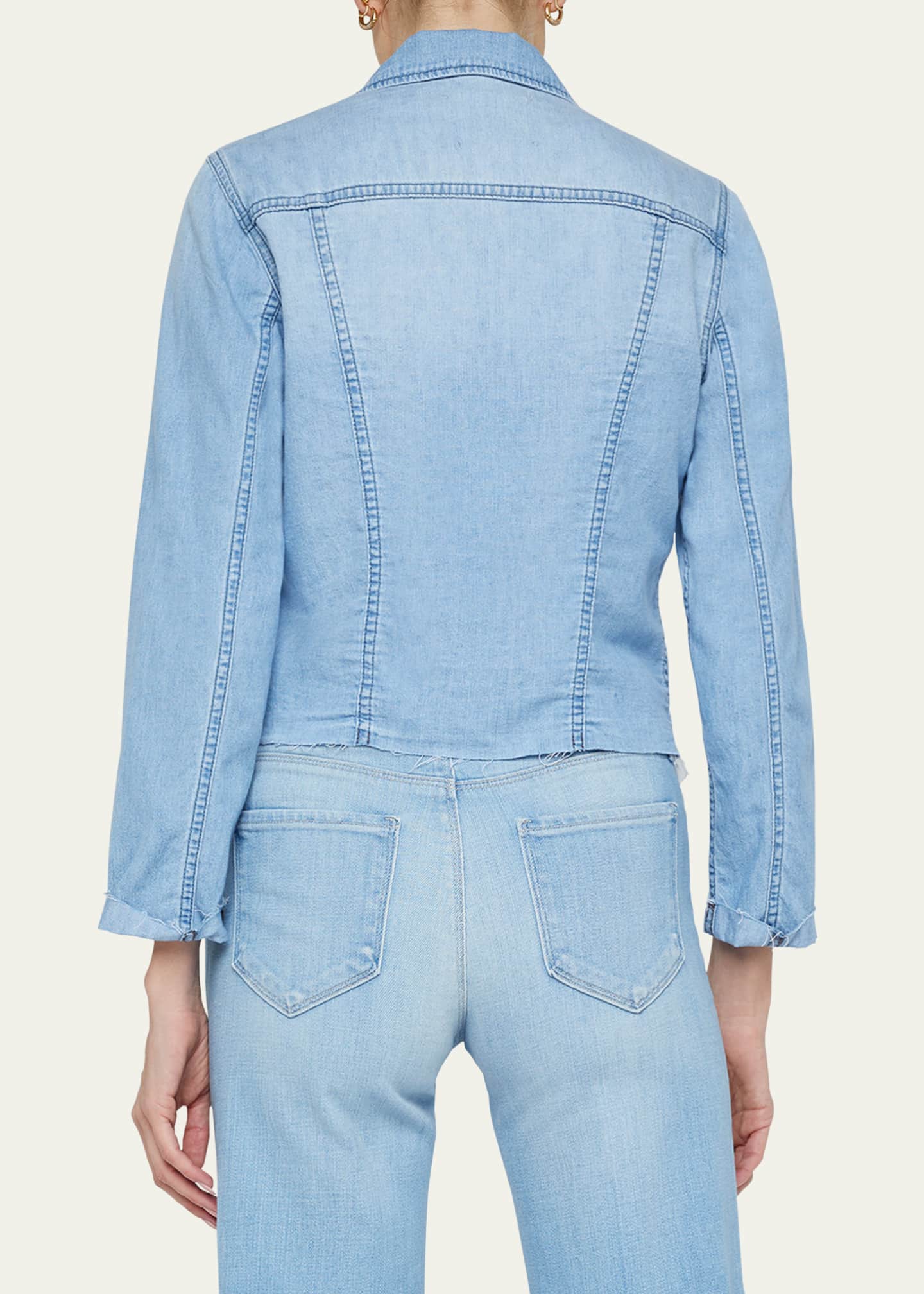 L'Agence Janelle Slim Raw Denim Jacket Image 3 of 4