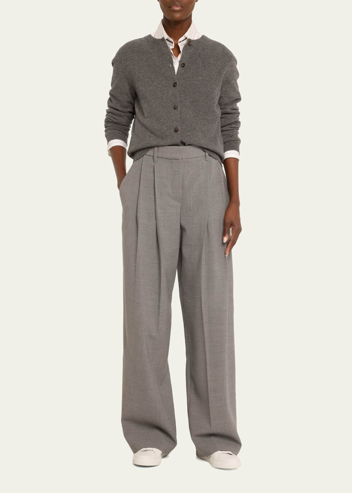 Brunello Cucinelli City Leather Monili Low-Top Sneakers Image 3 of 5