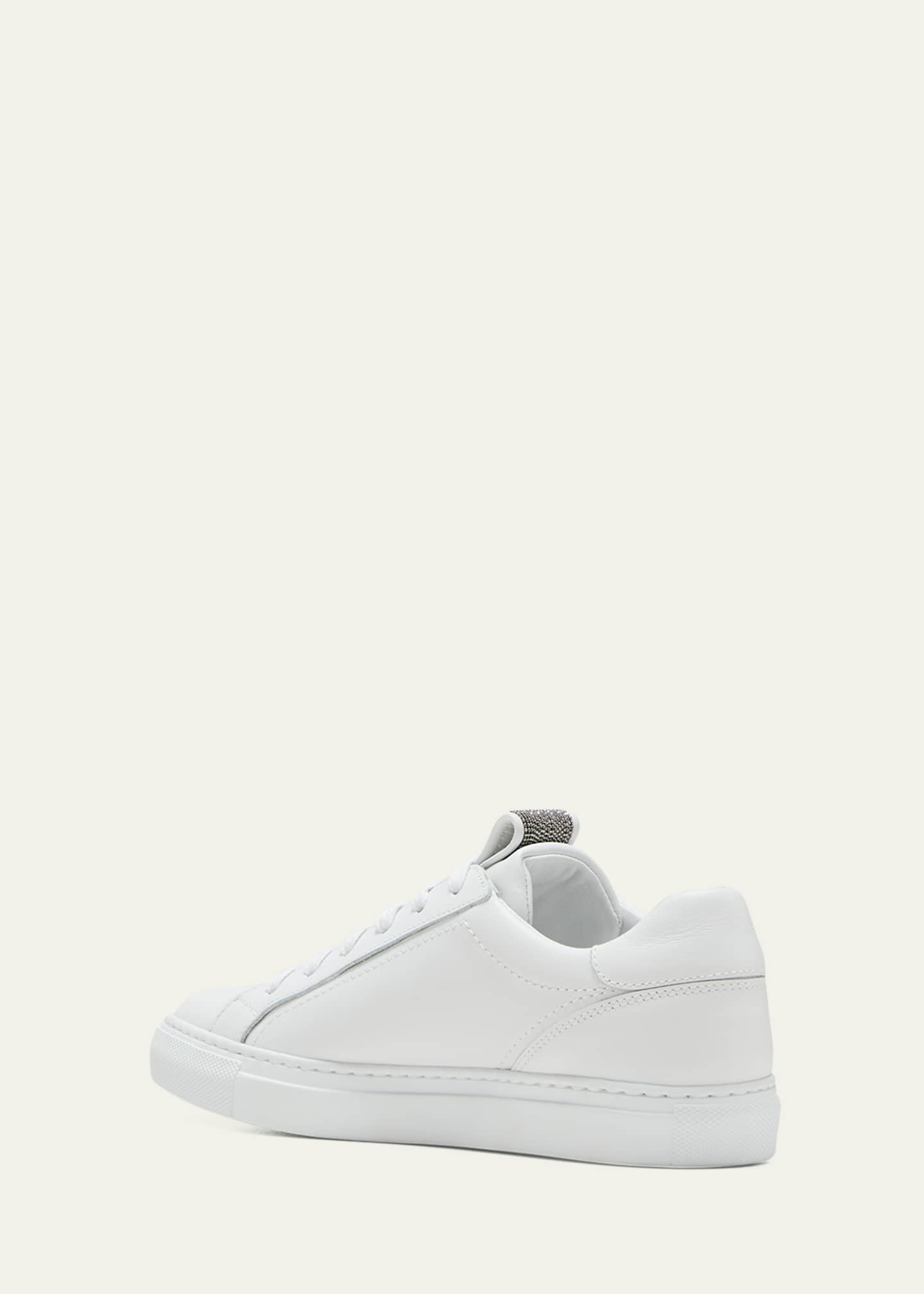 Brunello Cucinelli City Leather Monili Low-Top Sneakers Image 4 of 5