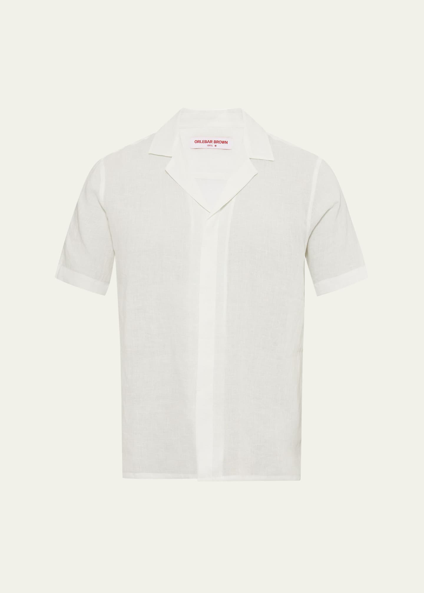 Orlebar Brown Men's Maitan Linen Camp Shirt Image 1 of 4