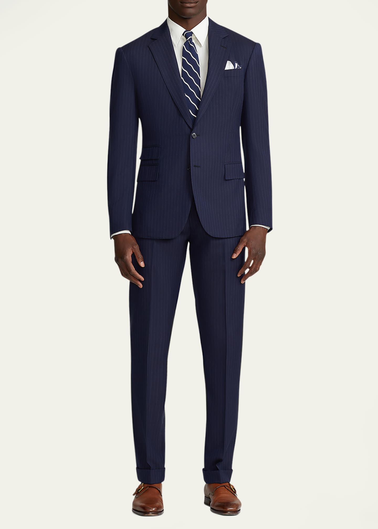 Ralph Lauren Purple Label Men's Kent Hand-Tailored Pinstripe Suit Image 2 of 5