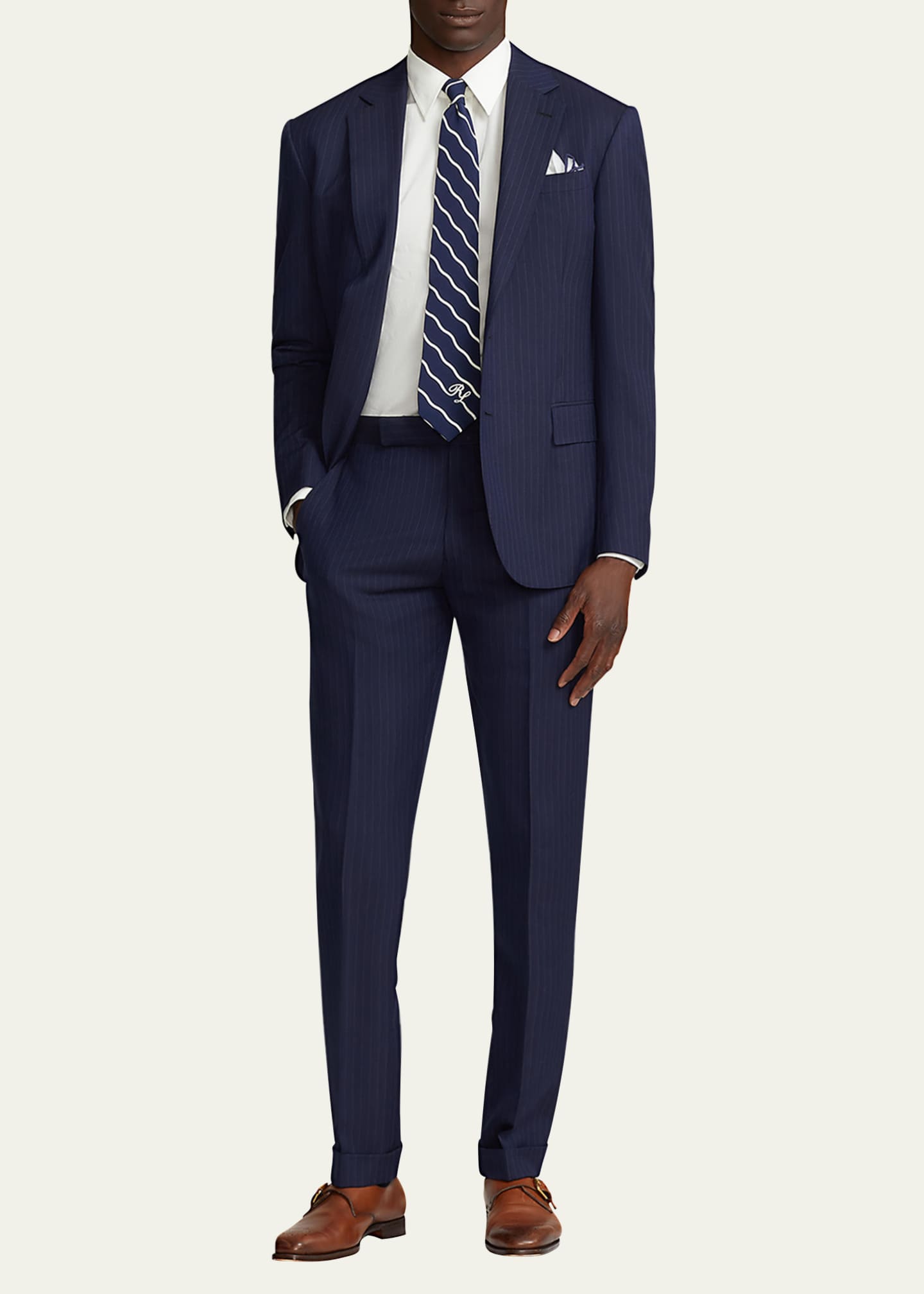 Ralph Lauren Purple Label Men's Kent Hand-Tailored Pinstripe Suit Image 4 of 5