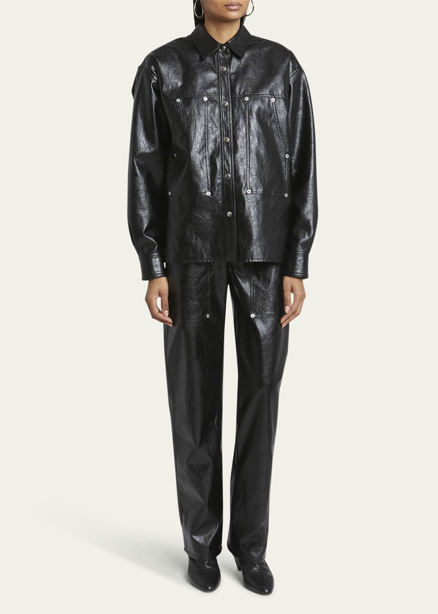 Etoile Isabel Marant Abelia Faux Leather Shirt Jacket