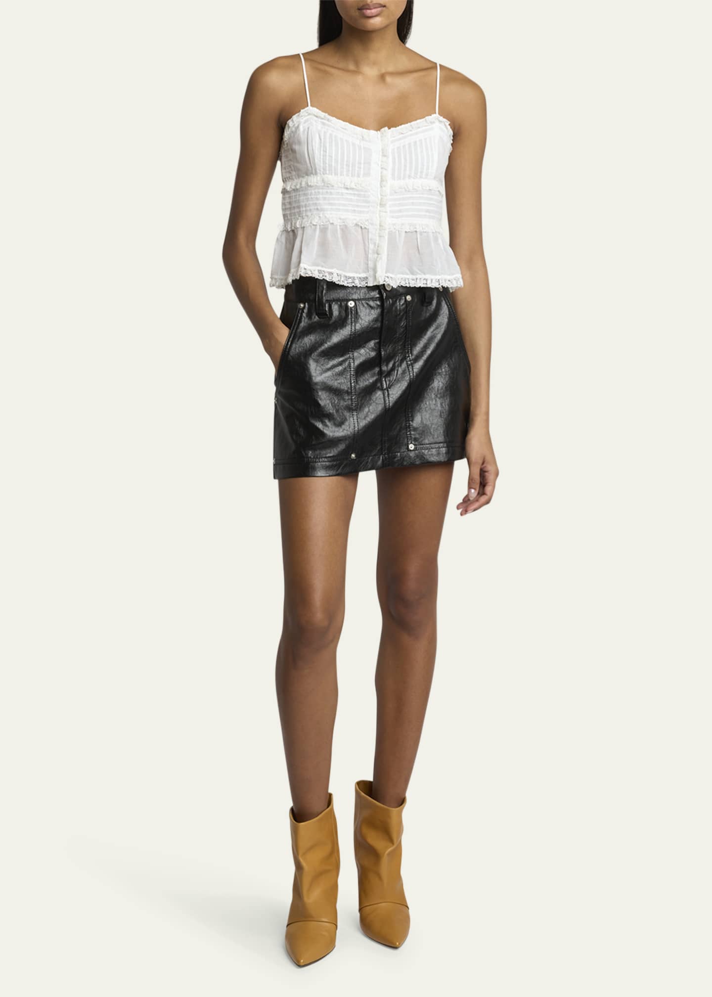 Etoile Isabel Marant Gloria Lace Trim Crop Top Bergdorf Goodman