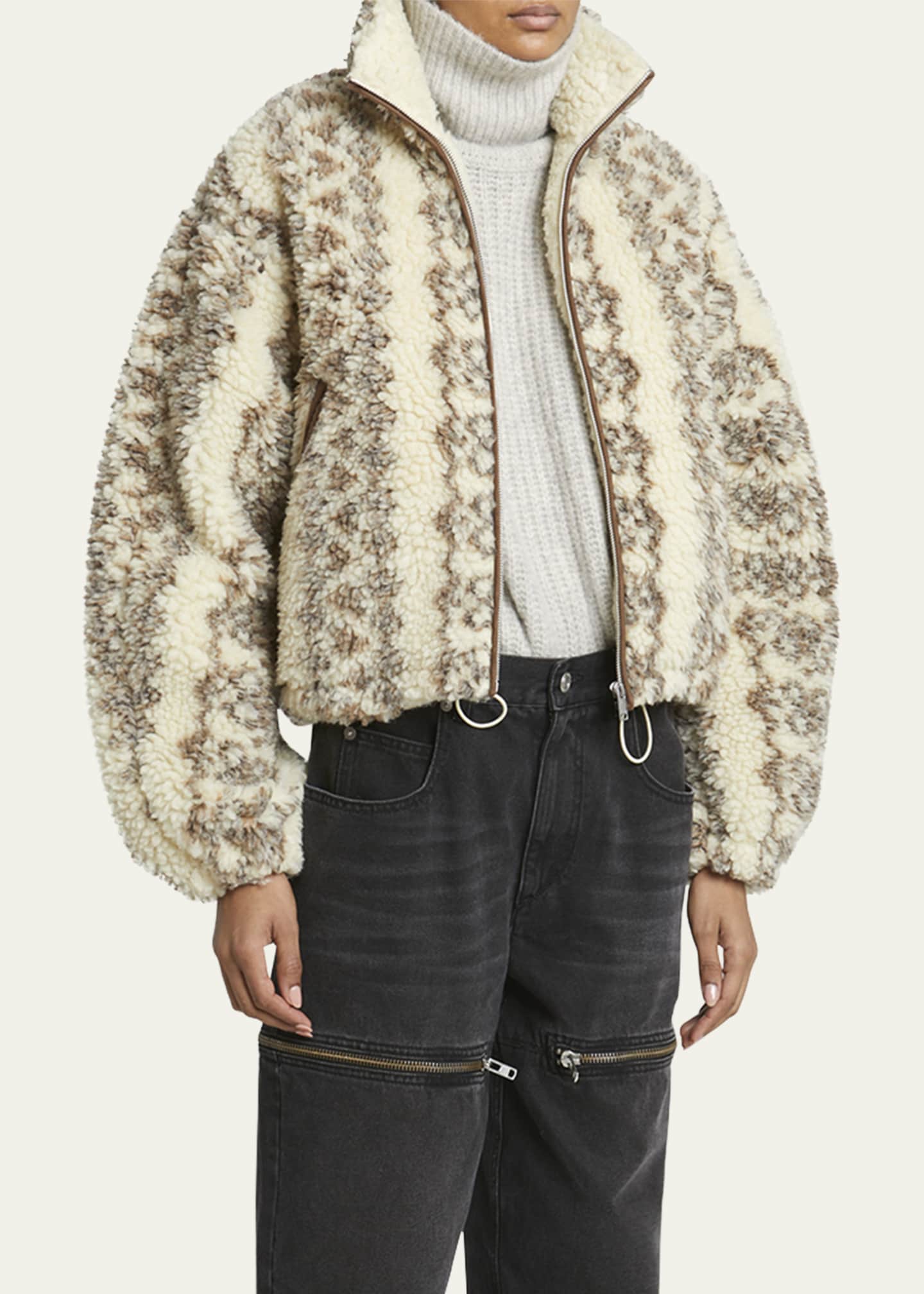Etoile Isabel Marant Mackensy Fuzzy Zip Front Jacket Bergdorf Goodman