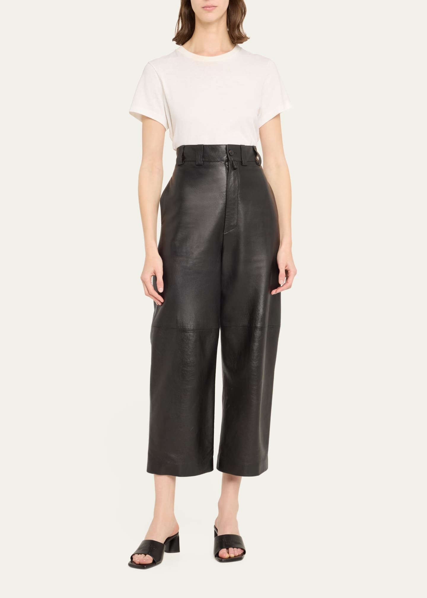 Balenciaga Dutyfree Leather Logo Mule Sandals - Bergdorf Goodman Balenciaga Dutyfree Leather Logo Mule Sandals - Bergdorf Goodman