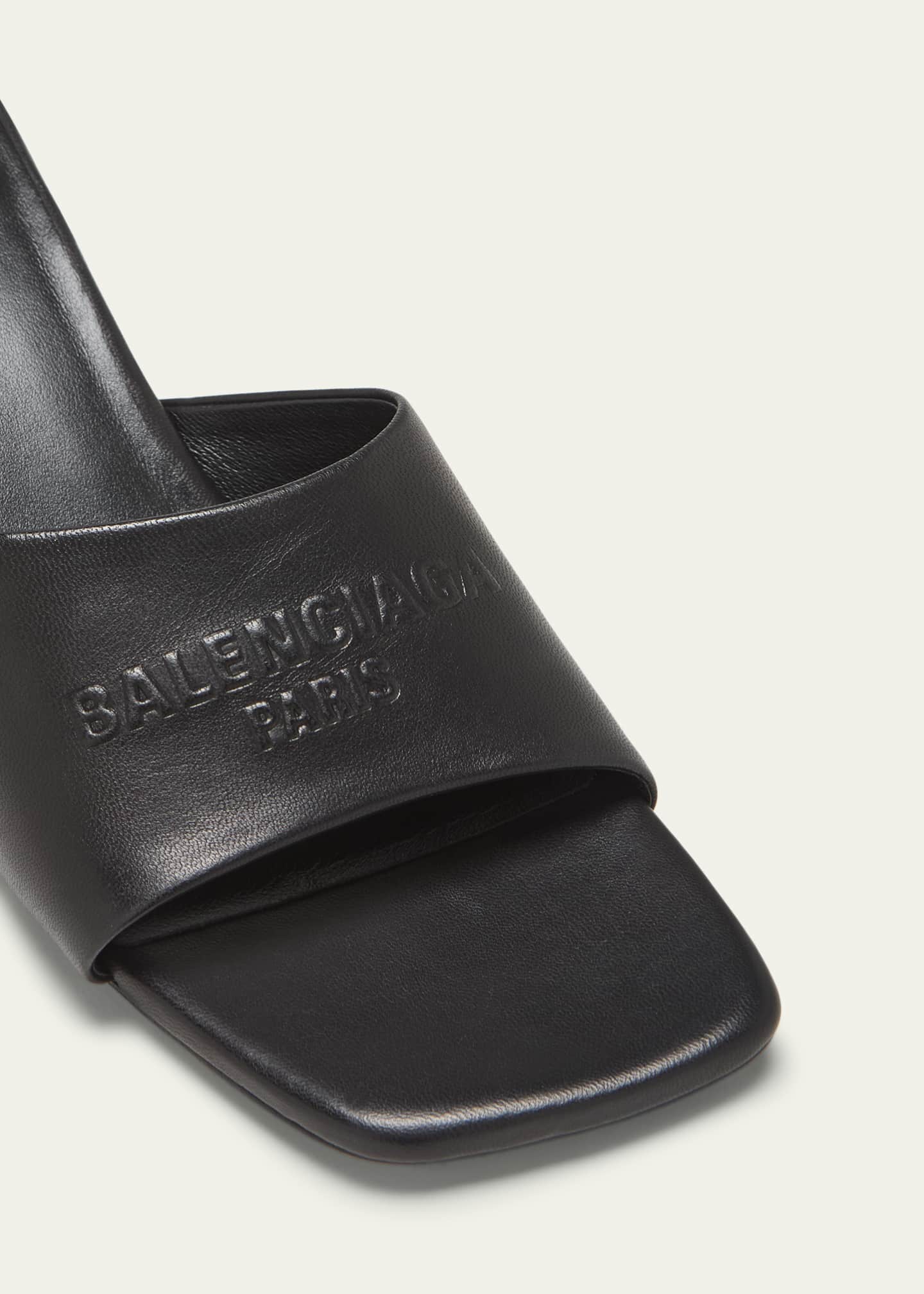 Balenciaga logo print leather sandals online