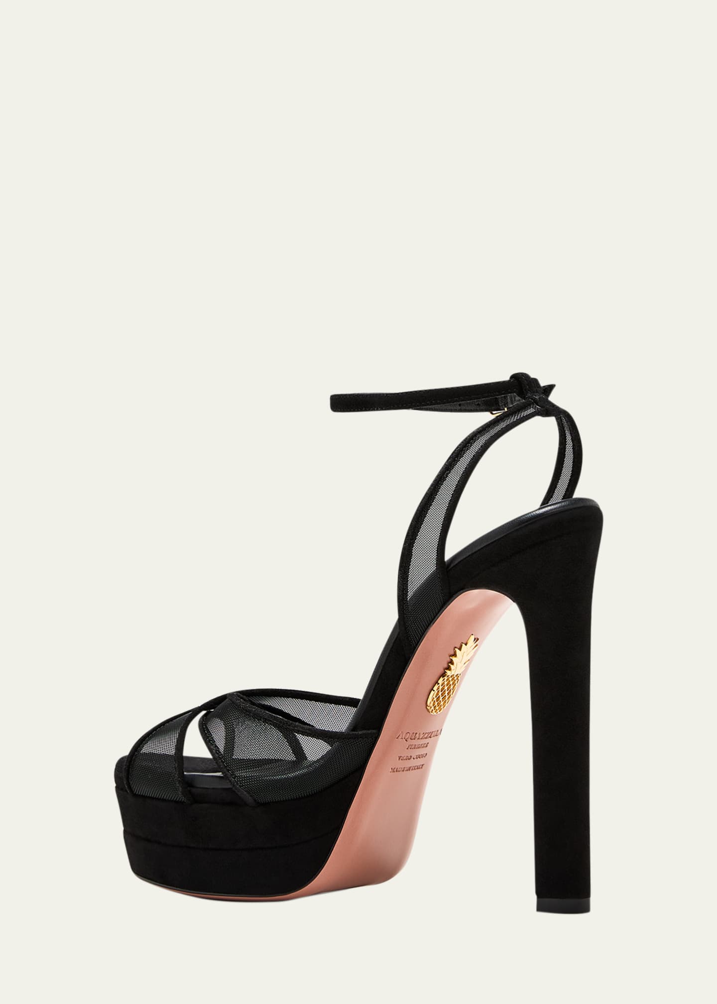 Aquazzura Divine Mesh Crisscross Platform Sandals Image 2 of 3