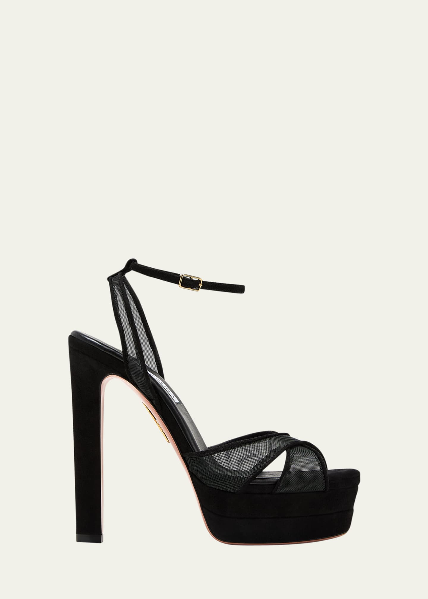 Aquazzura Divine Mesh Crisscross Platform Sandals Image 1 of 3
