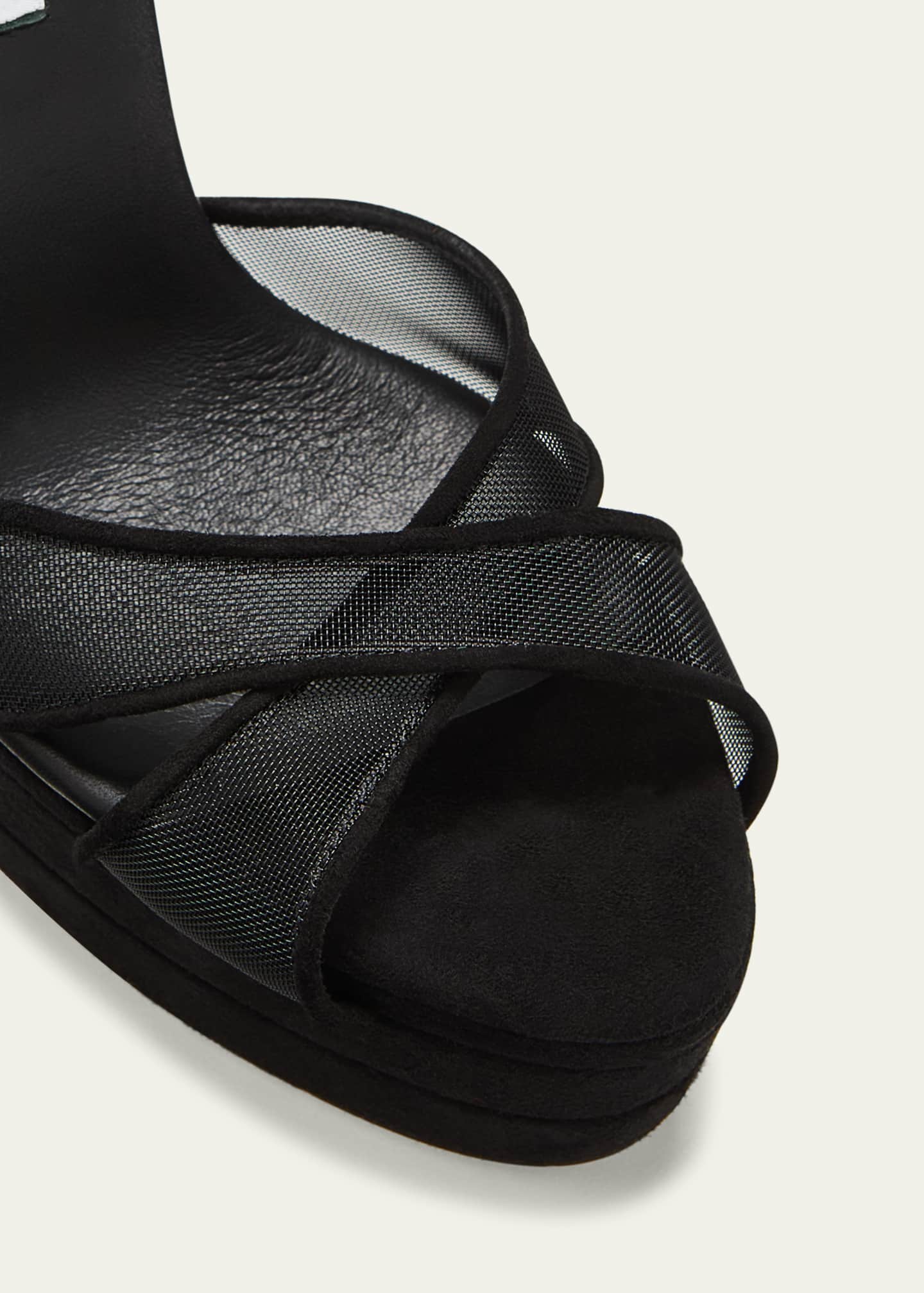 Aquazzura Divine Mesh Crisscross Platform Sandals Image 3 of 3