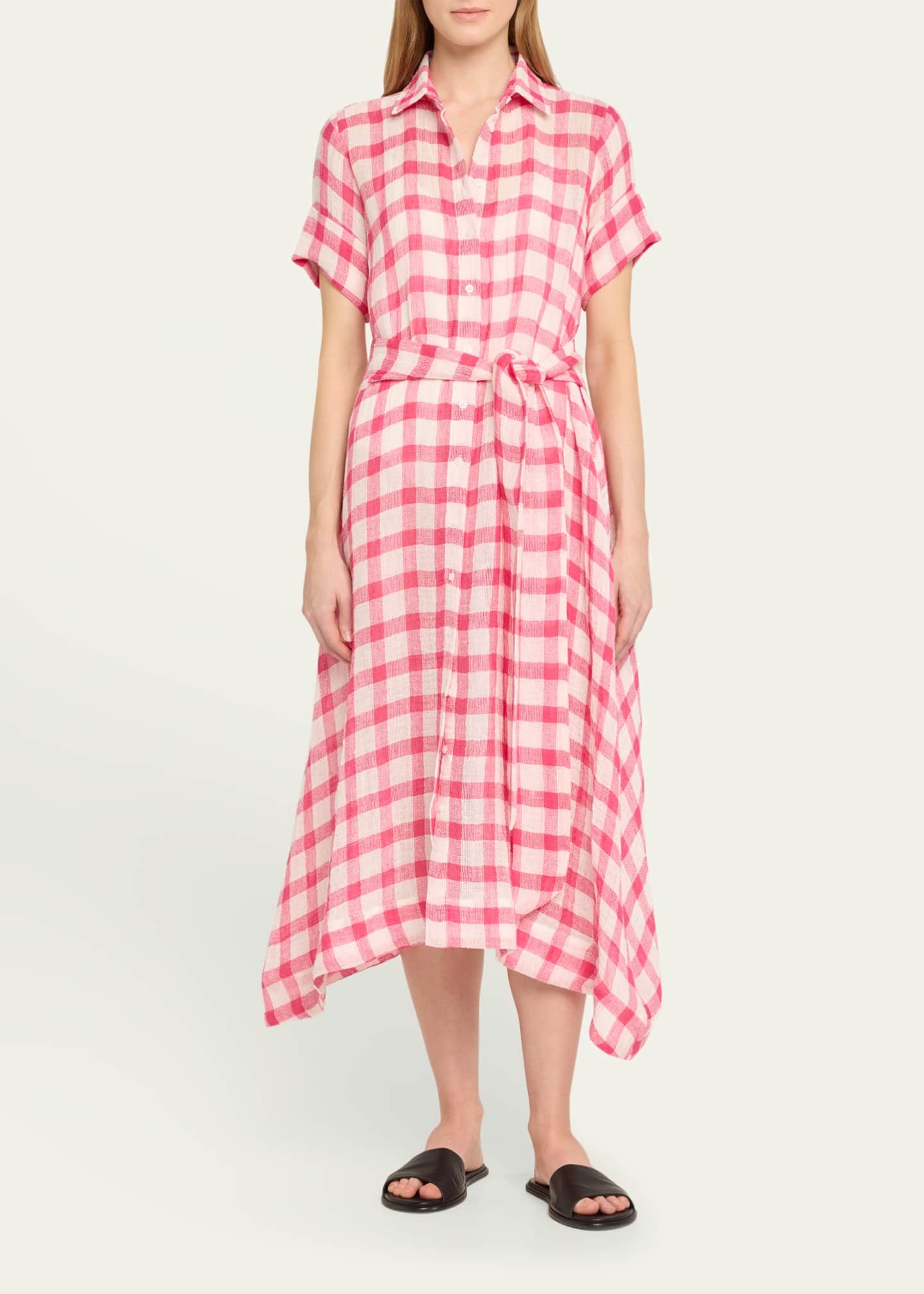 Lisa Marie Fernandez Gingham Gauze Classic Shirtdress Image 2 of 5