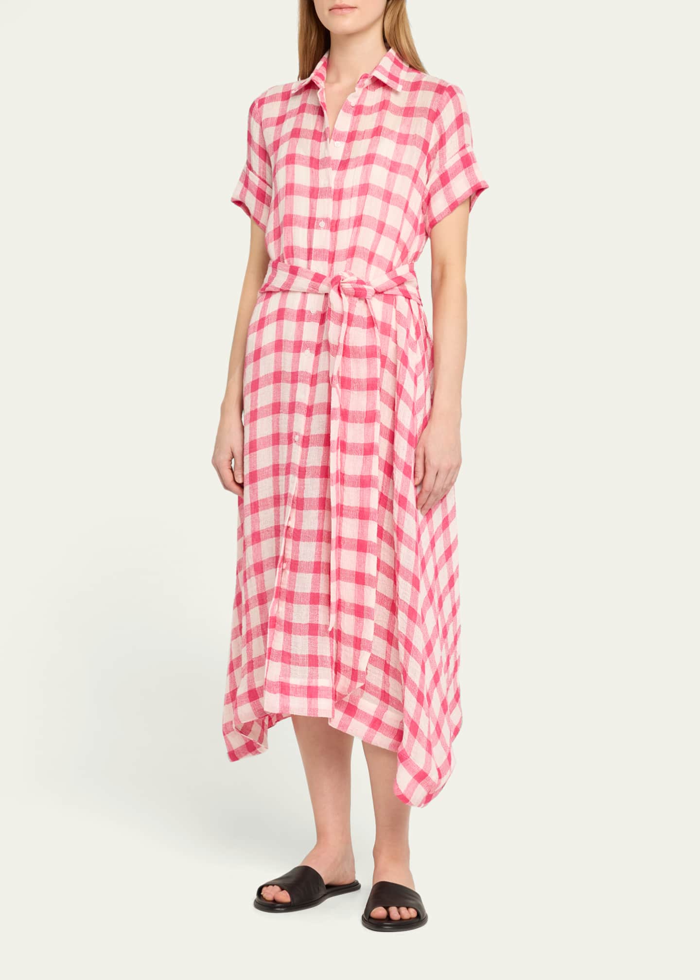 Lisa Marie Fernandez Gingham Gauze Classic Shirtdress Image 4 of 5