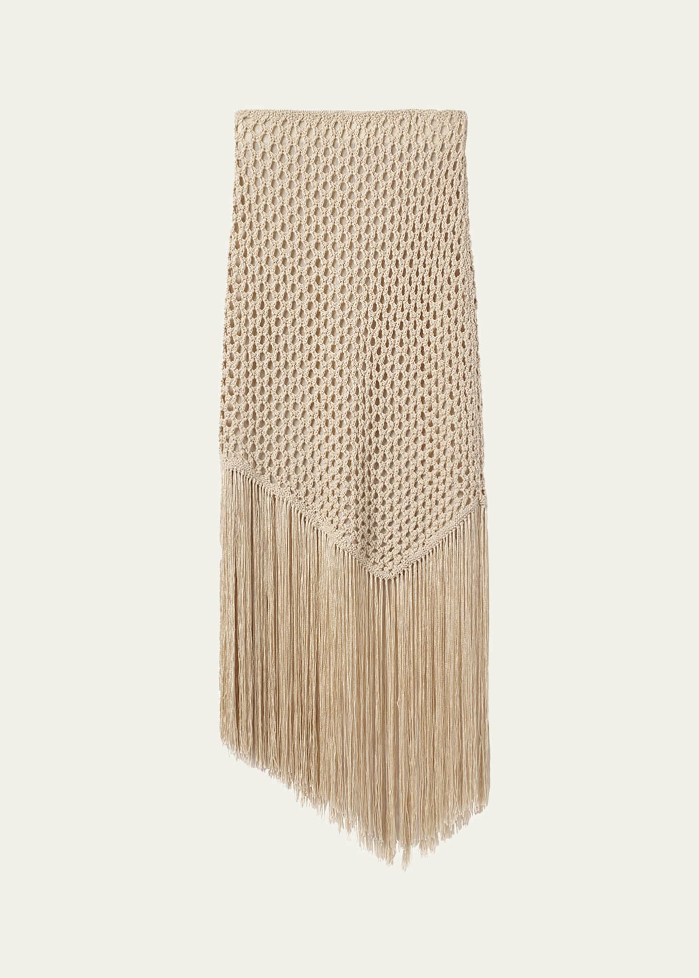 Knit fringe midi skirt cheap