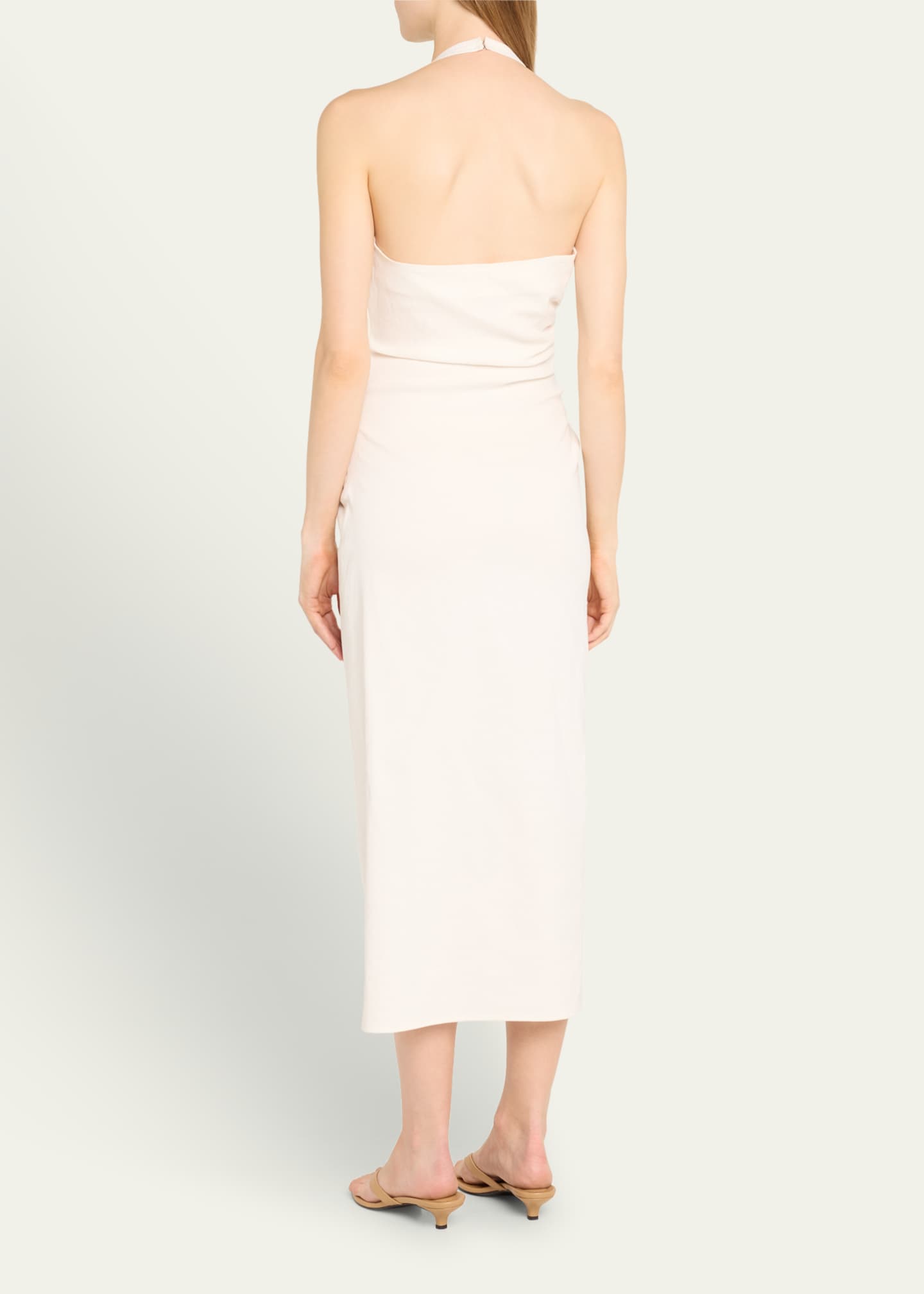 slim fit dress slacks White Sculpted Halter Mini Dress – STYLED BY ALX COUTURE main image 1