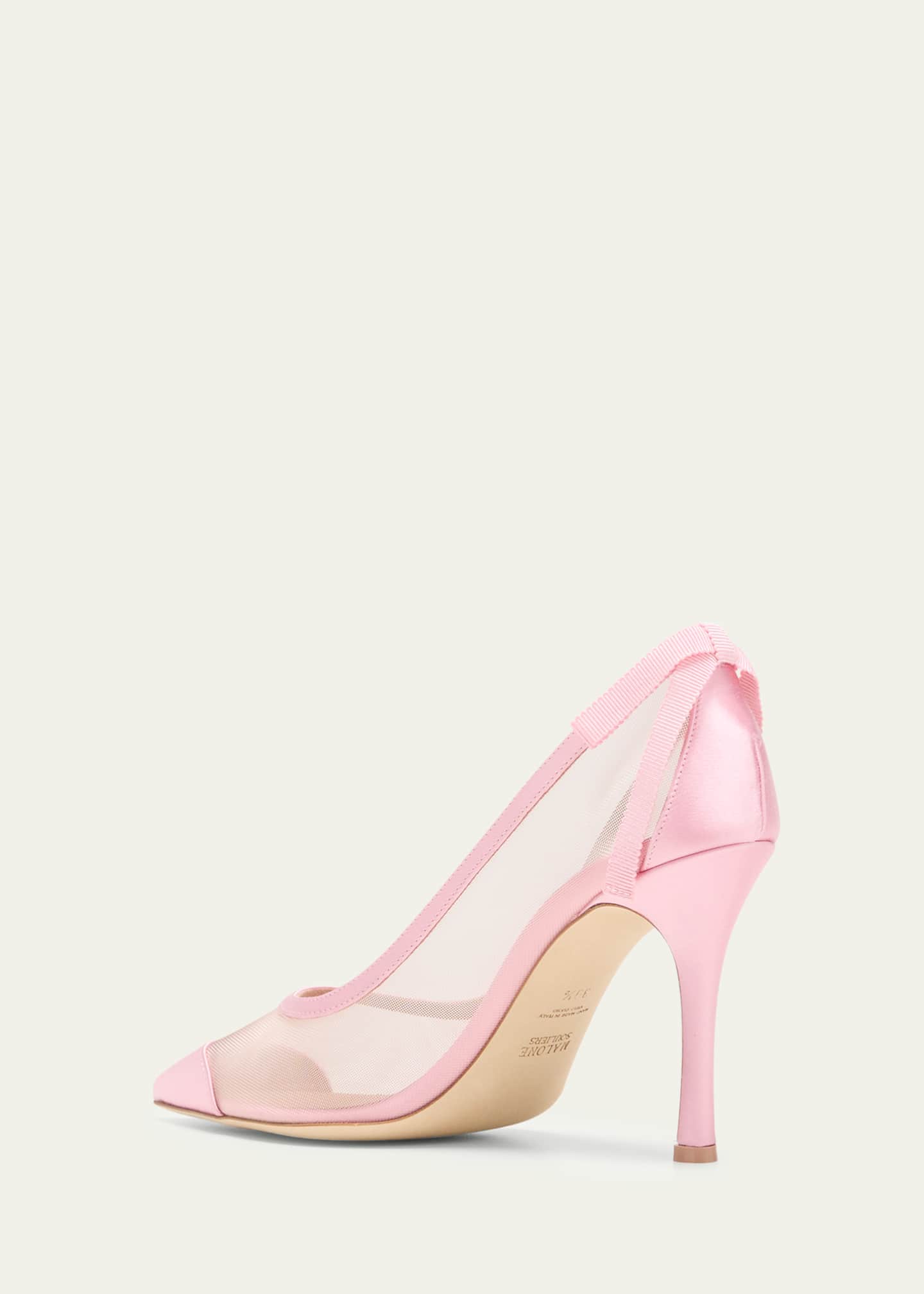 Malone Souliers x Tabitha Simmons Liberty Satin Mesh Stiletto Pumps Image 4 of 5
