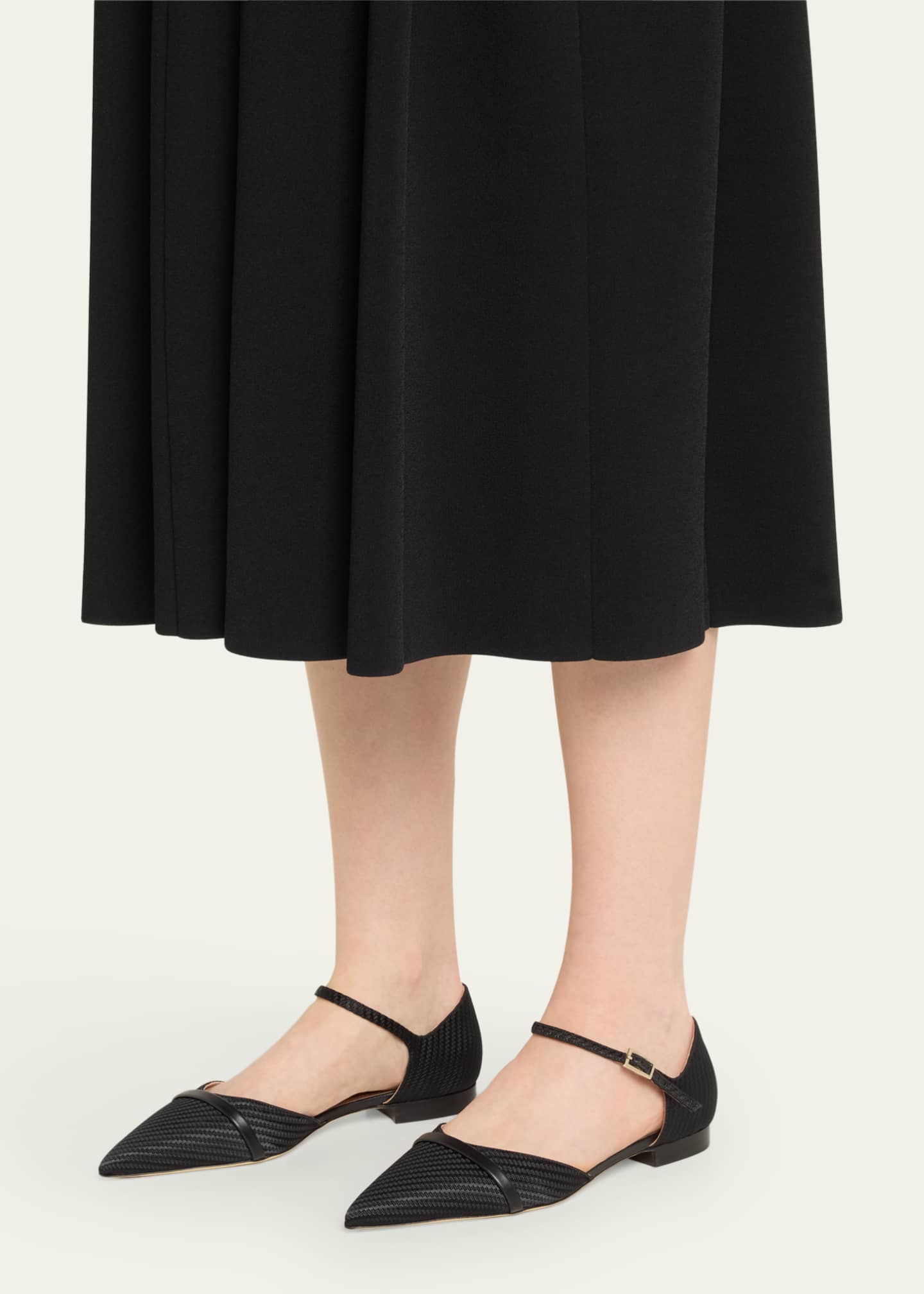 Malone Souliers Ulla Jacquard Ankle-Strap Ballerina Flats Image 2 of 5