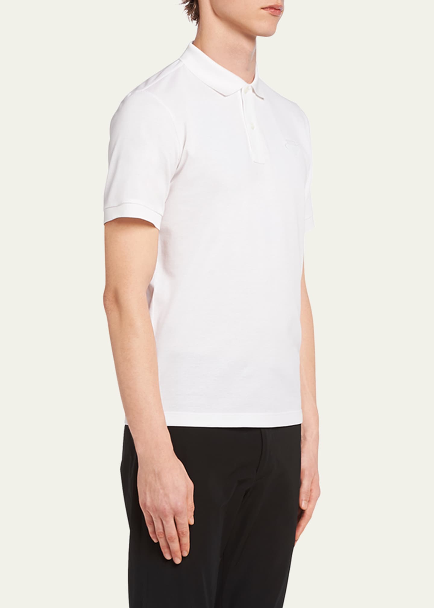 Prada Men's Pique Polo Shirt Image 4 of 5