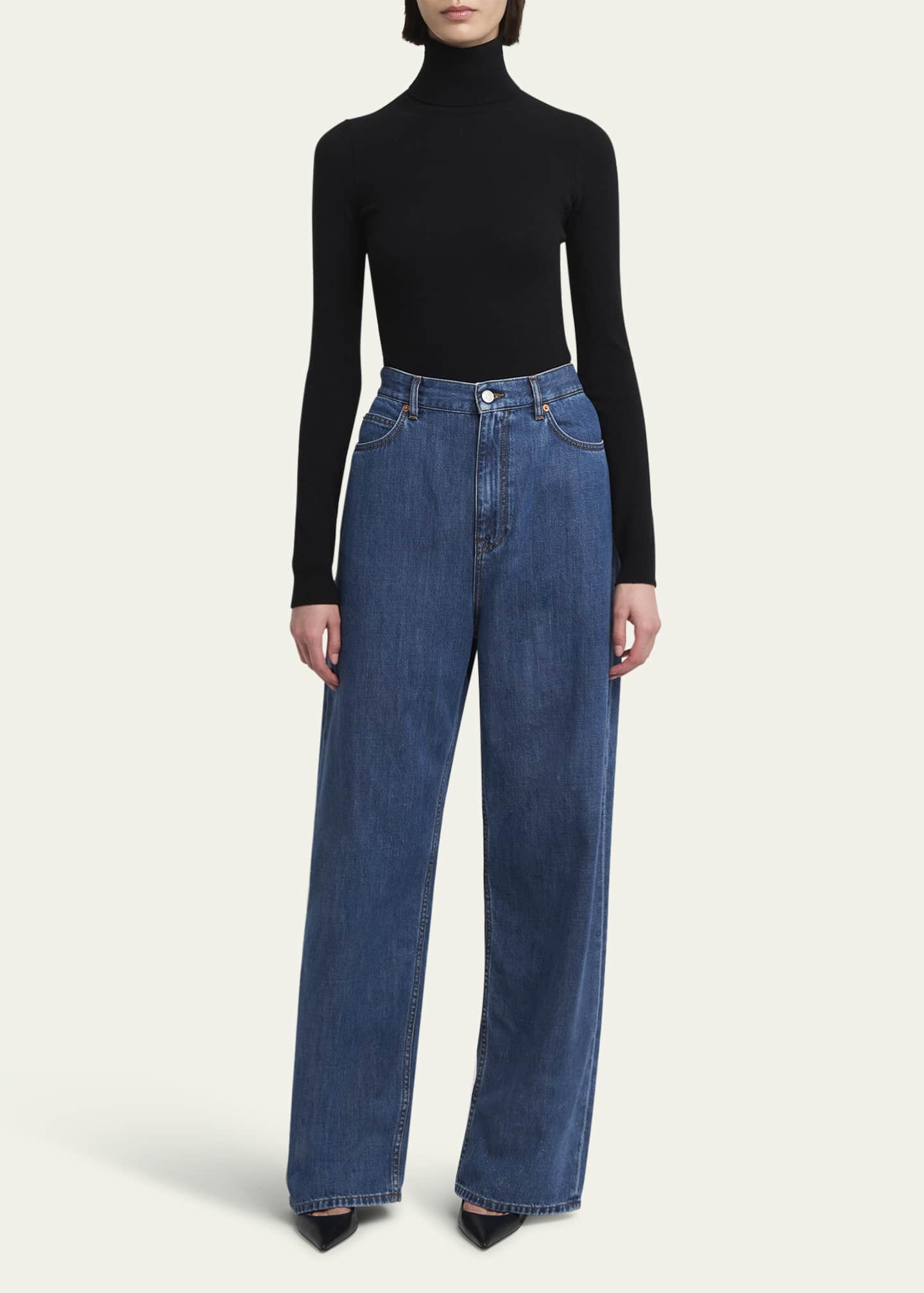 Valentino Garavani Wide-Leg Denim Jeans Image 2 of 5