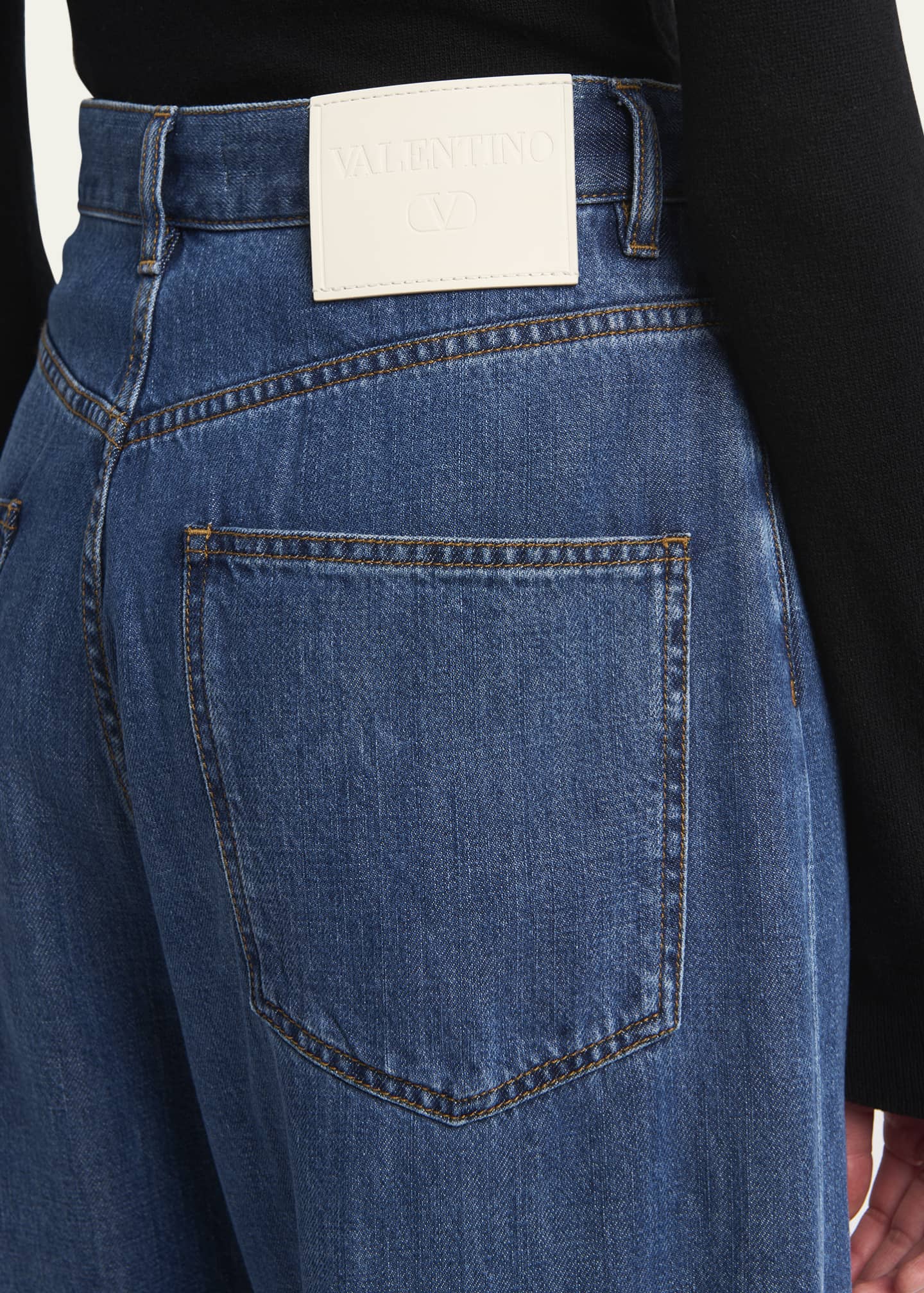 Valentino Garavani Wide-Leg Denim Jeans Image 5 of 5