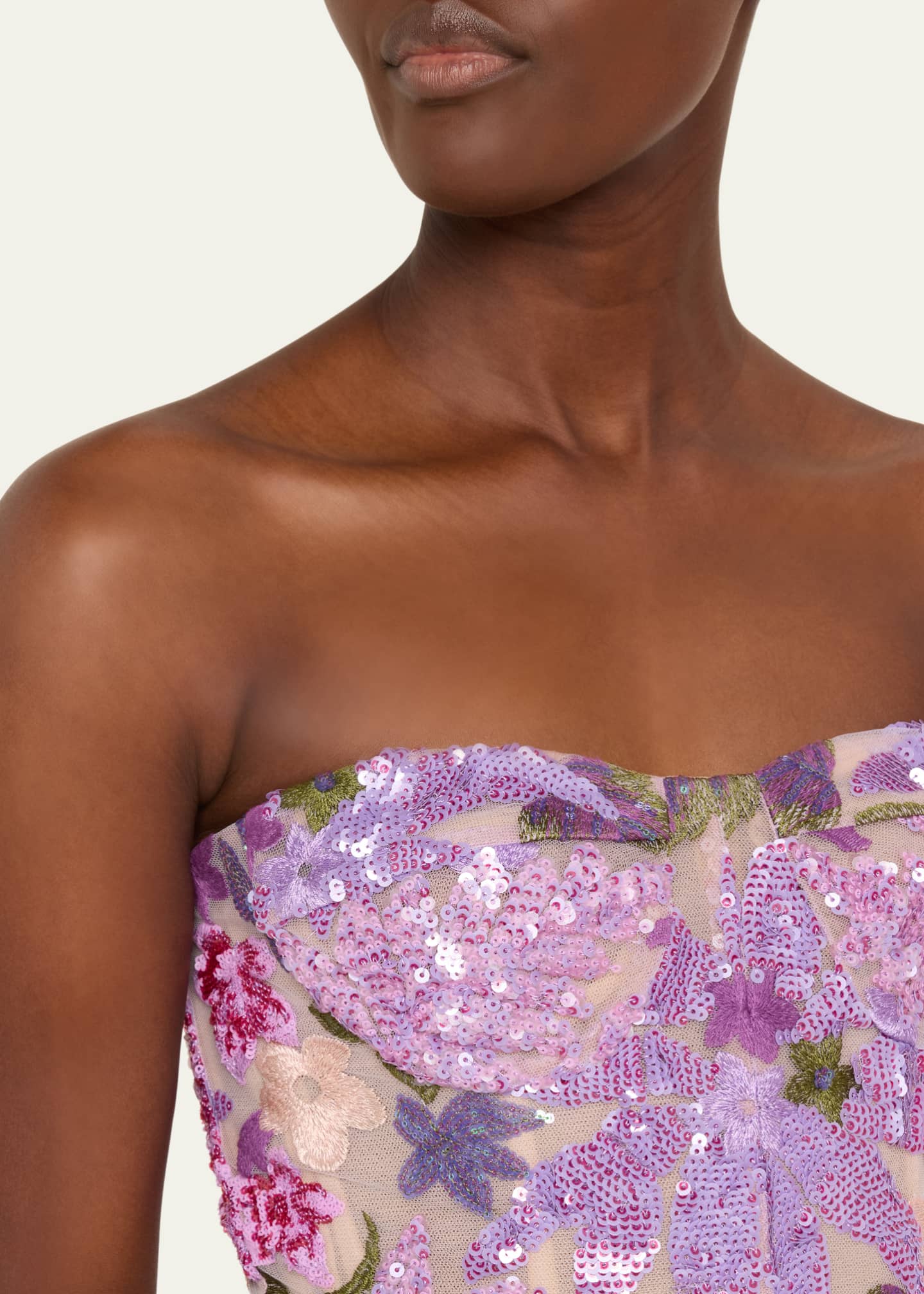 dahlia floral sequin maxi dress Bronx Banco Dahlia Floral Sequin Column Gown