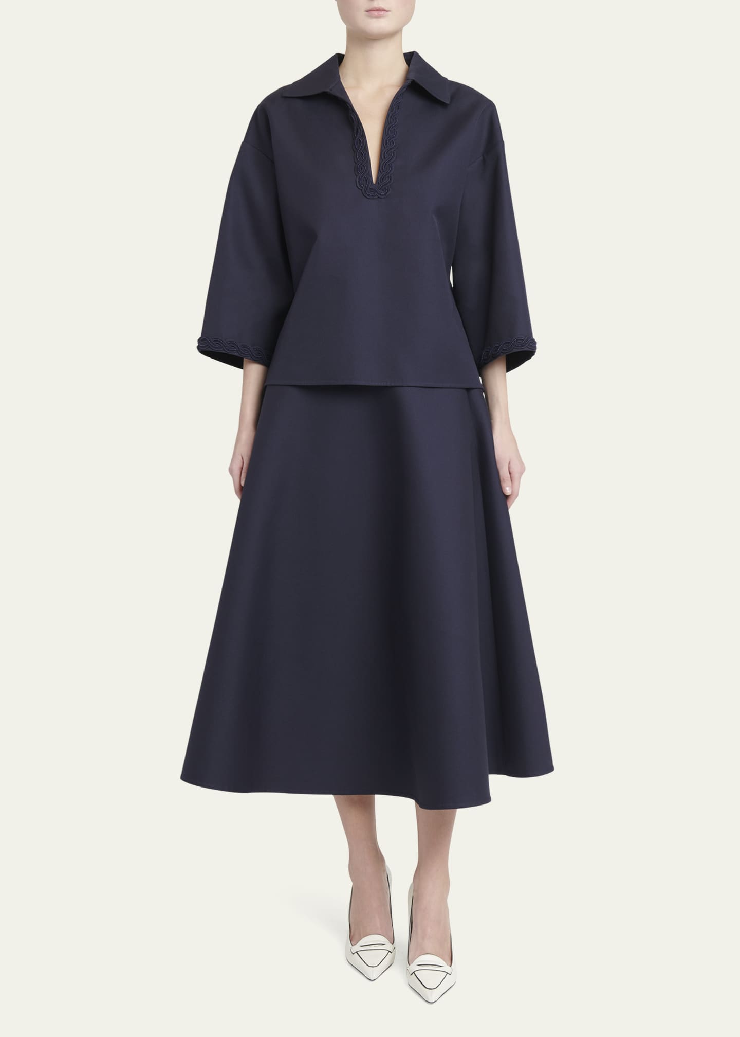 Valentino Garavani Johnny Beaded-Trim Oversized Top Image 2 of 5