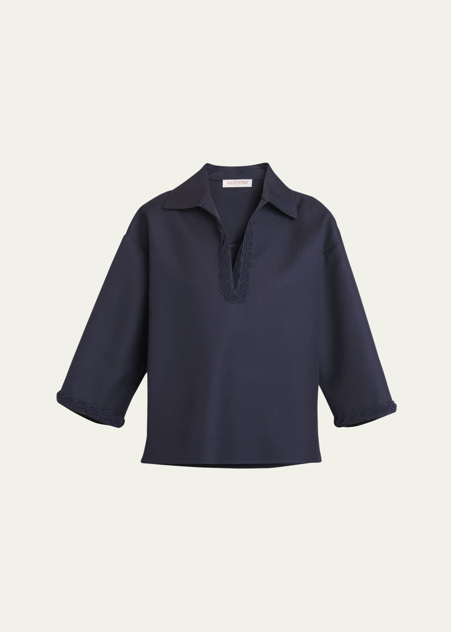 Valentino Garavani Johnny Beaded-Trim Oversized Top Image 1 of 5