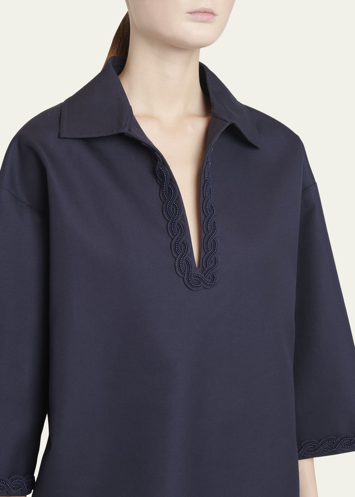 Valentino Garavani Johnny Beaded-Trim Oversized Top Image 5 of 5