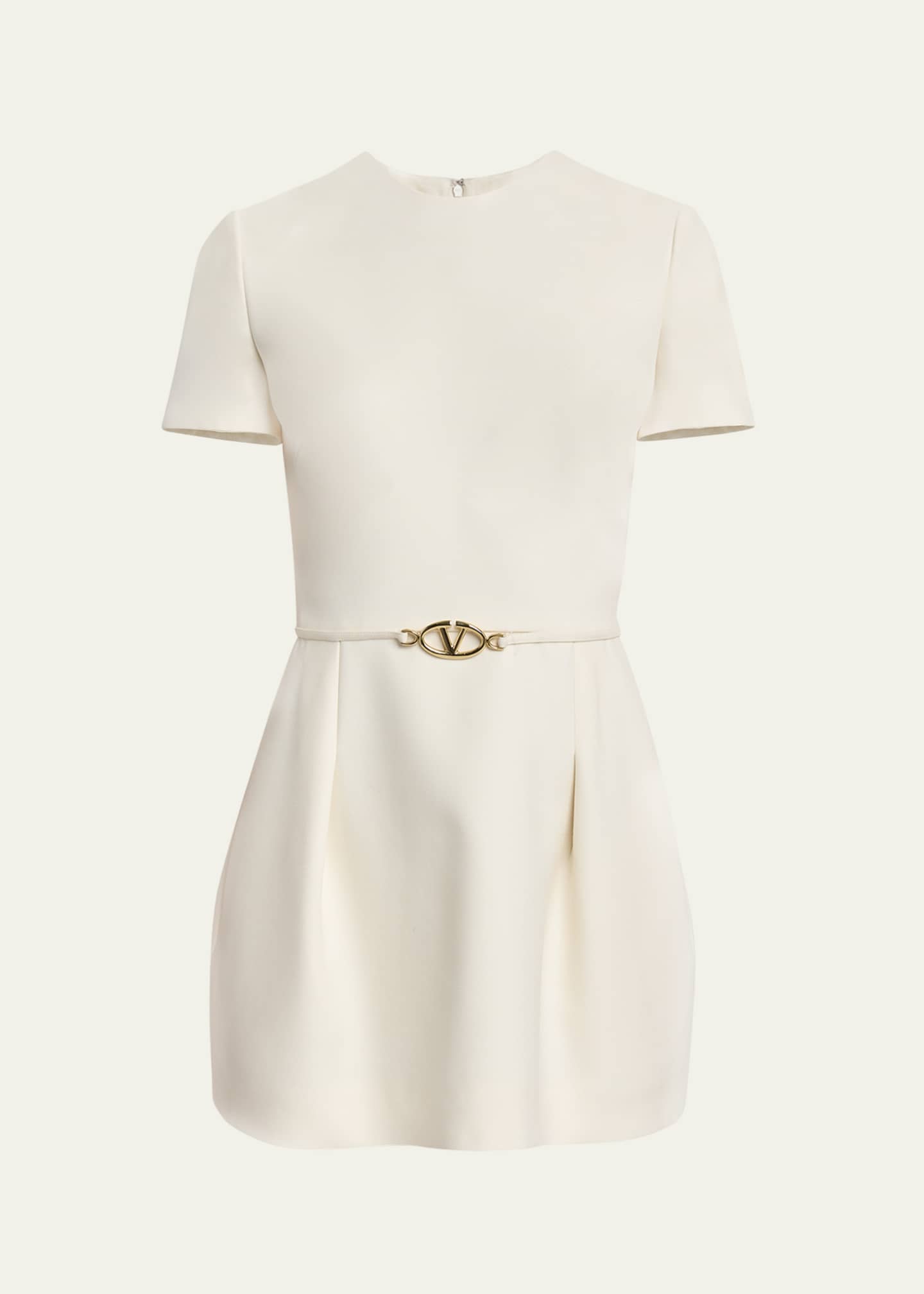 Valentino Garavani Flared Mini Dress with Logo Belt - Bergdorf Goodman